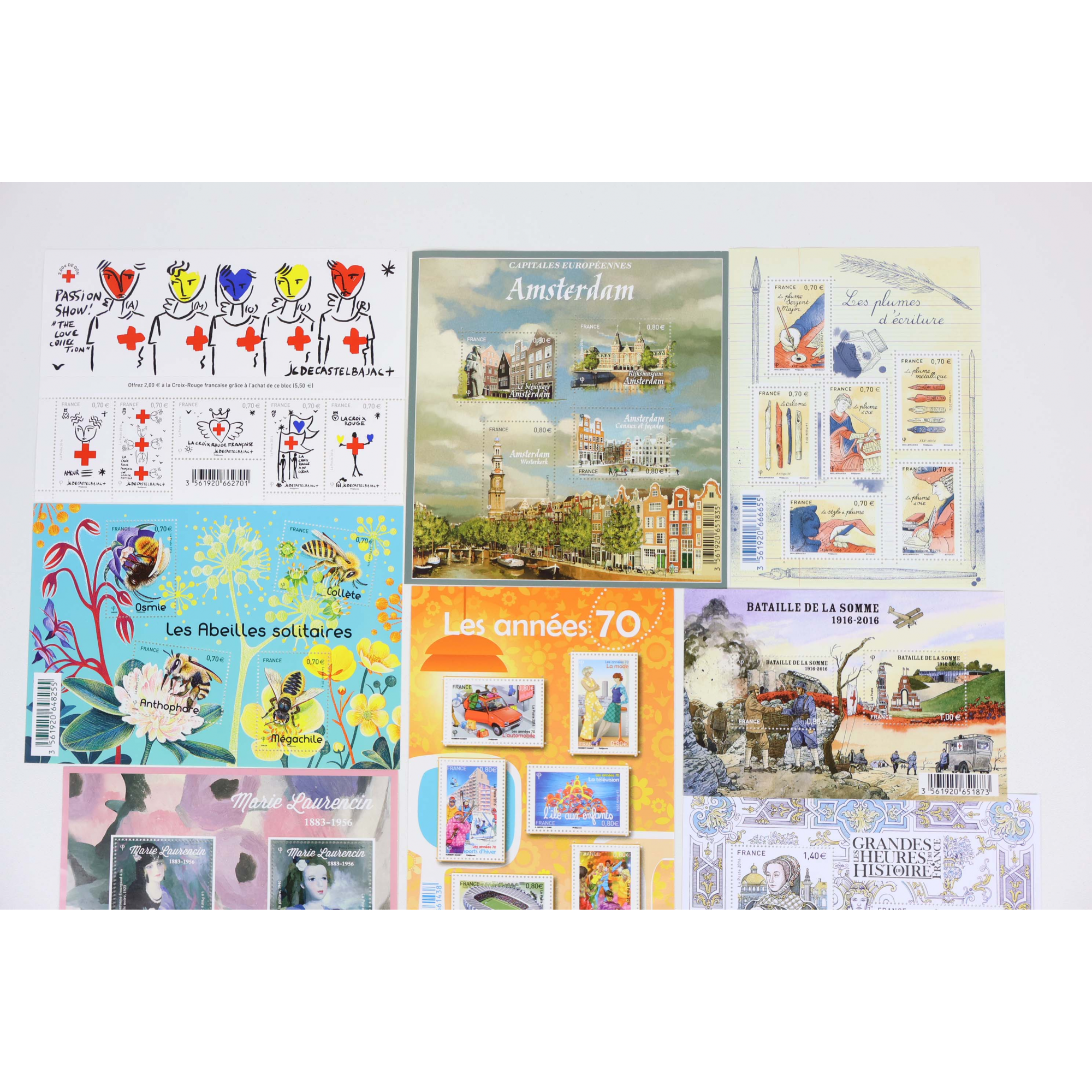 FRANCE LOT ANNÉE 2016 TIMBRES ET BLOCS-FEUILLETS DE FRANCE NEUFS** FACIALE 77€
