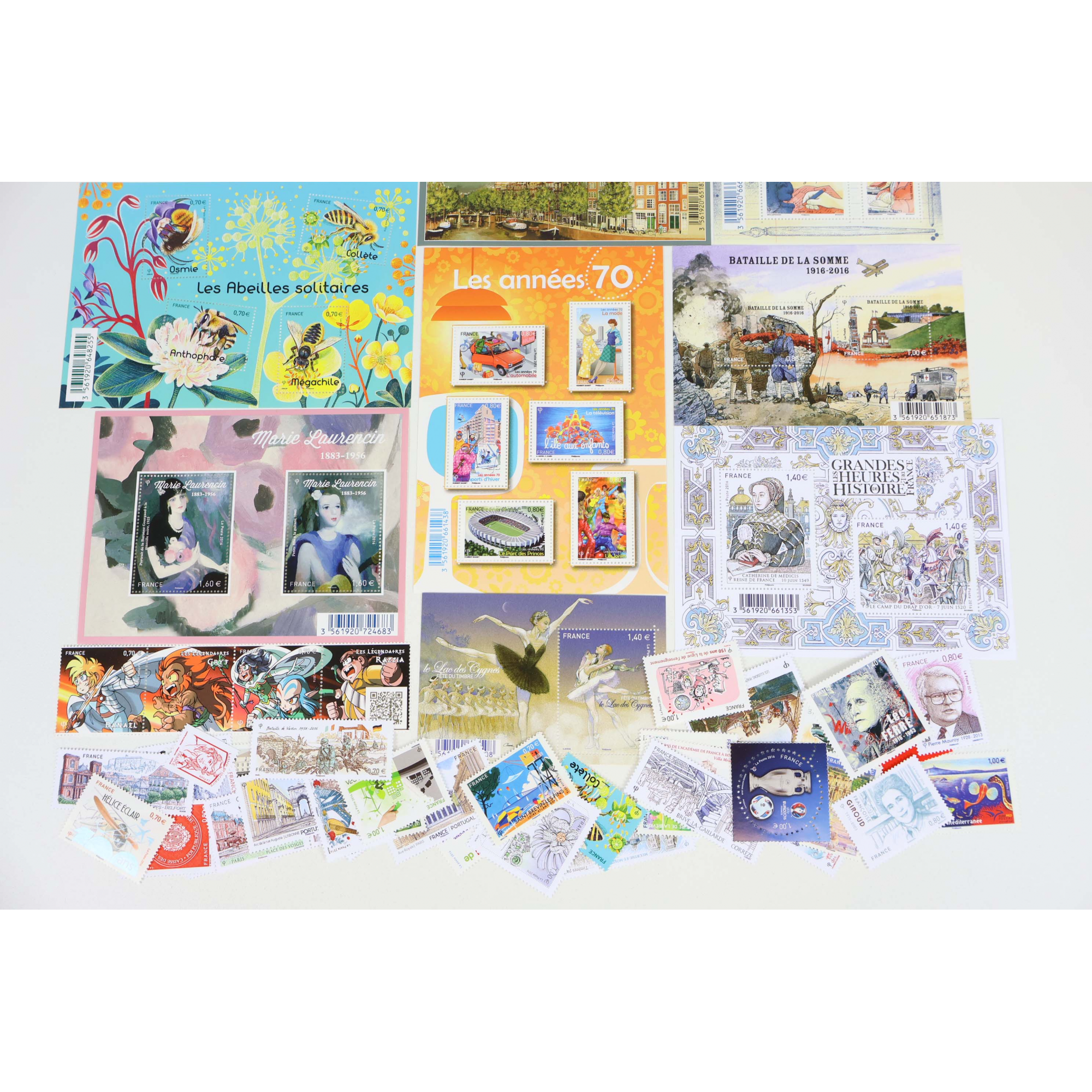 FRANCE LOT ANNÉE 2016 TIMBRES ET BLOCS-FEUILLETS DE FRANCE NEUFS** FACIALE 77€