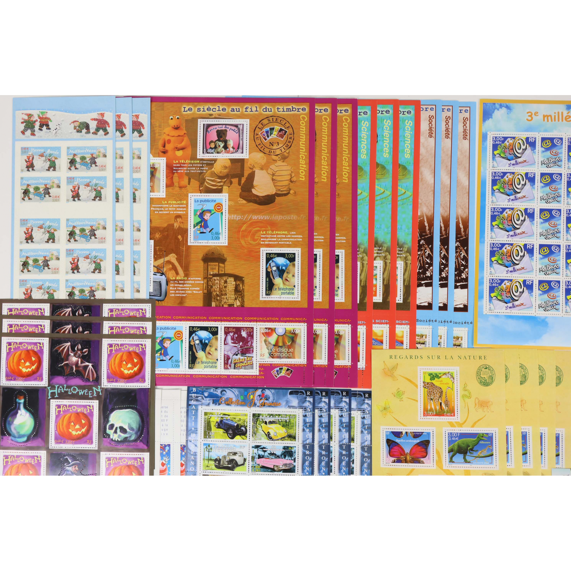 FRANCE LOT ANNÉES 2000/2001 TIMBRES/BLOCS-FEUILLETS/CARNETS DE FRANCE FAC 441€