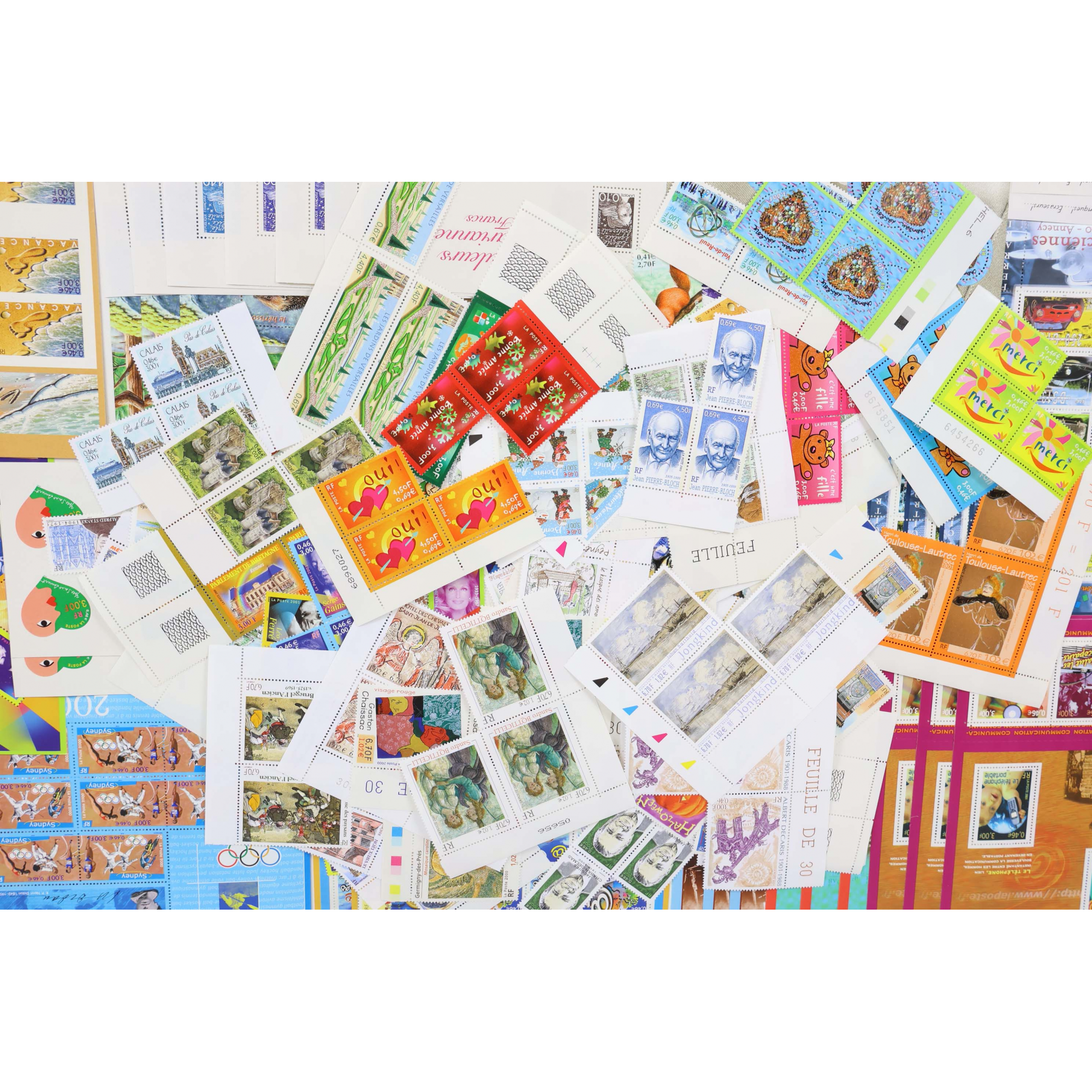 FRANCE LOT ANNÉES 2000/2001 TIMBRES/BLOCS-FEUILLETS/CARNETS DE FRANCE FAC 441€