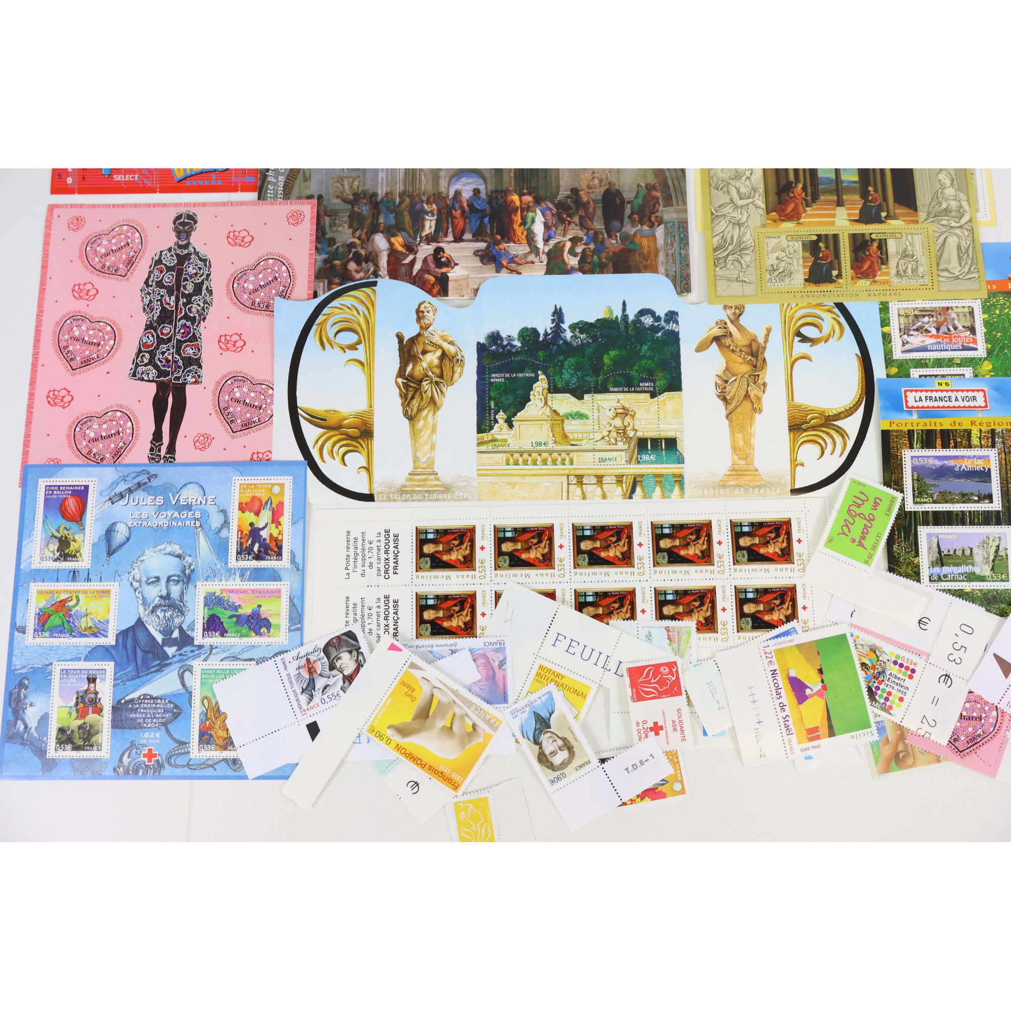 FRANCE LOT ANNÉE 2005 TIMBRES/BLOCS-FEUILLETS/CARNETS DE FRANCE FACIALE 125€
