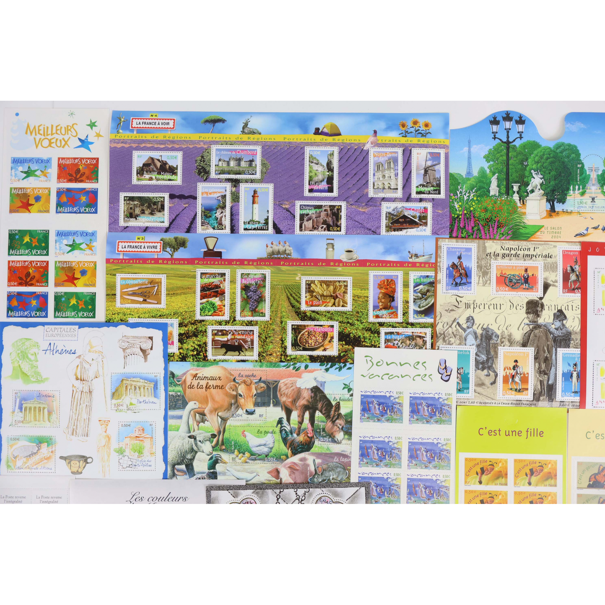 FRANCE LOT ANNÉE 2004 TIMBRES/BLOCS-FEUILLETS/CARNETS DE FRANCE FACIALE 110€
