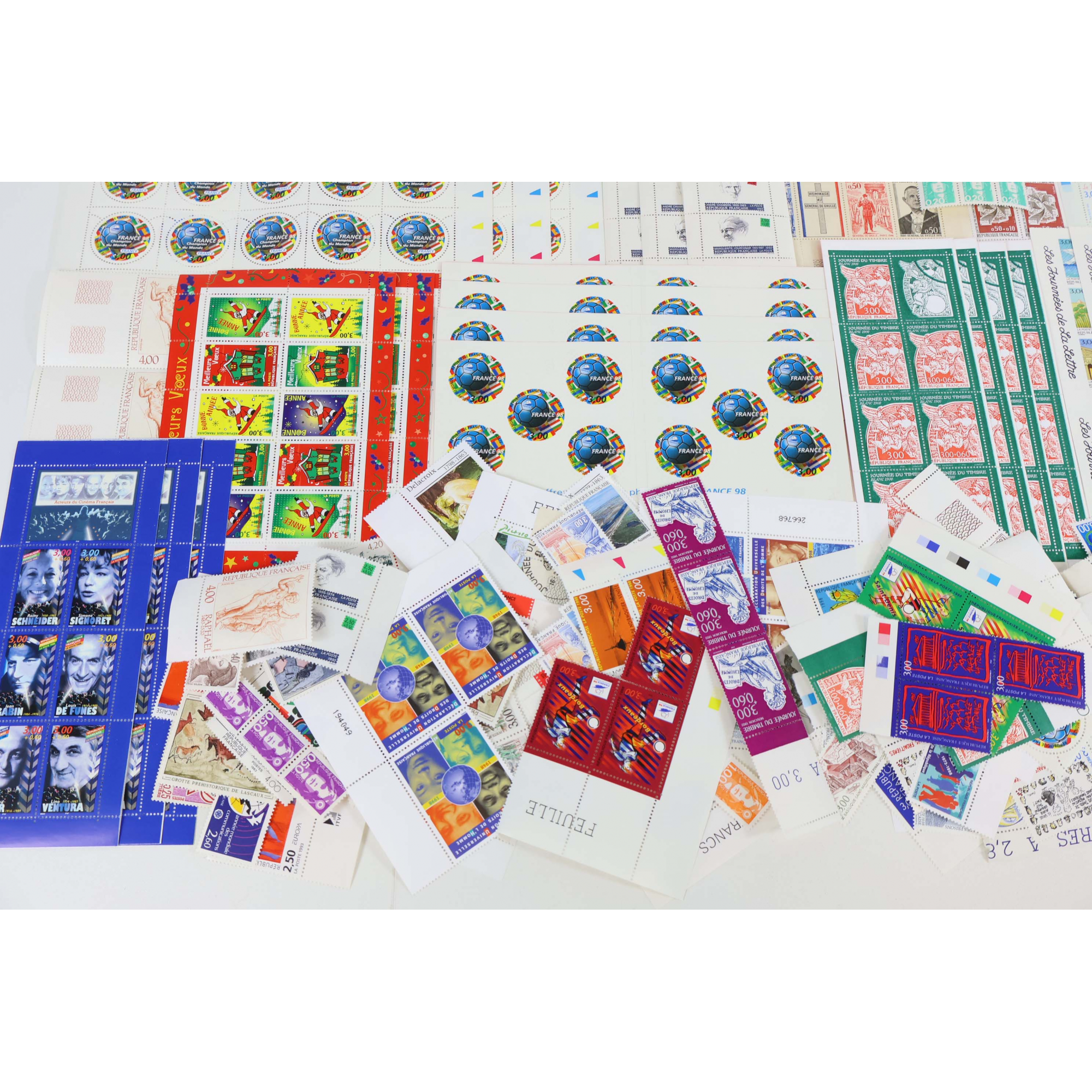 FRANCE LOT DE TIMBRES-POSTE - BLOCS-FEUILLETS-CARNETS-FEUILLES FACIALE 2480FFr
