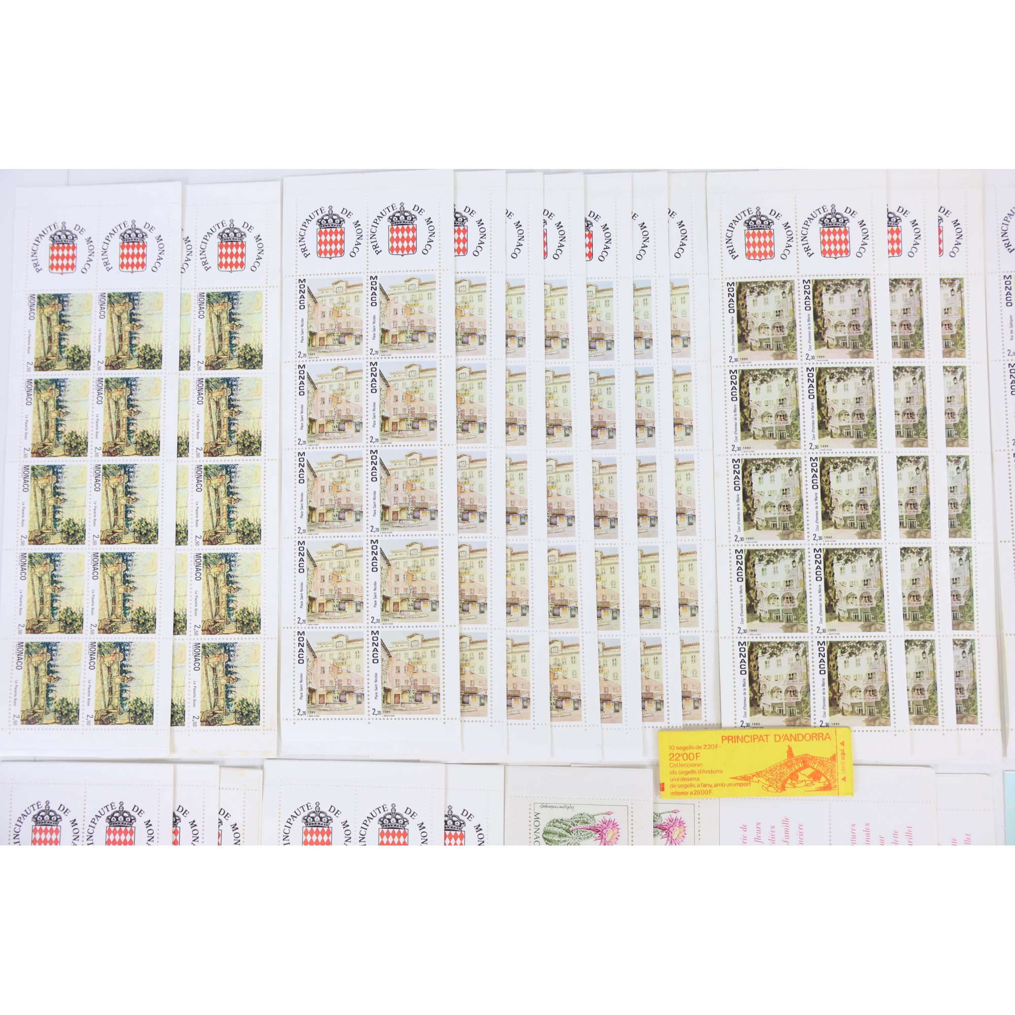 MONACO LOT IMPORTANT DE CARNETS EN FRANCS COURRIER / COLLECTION FACIALE 780FFr