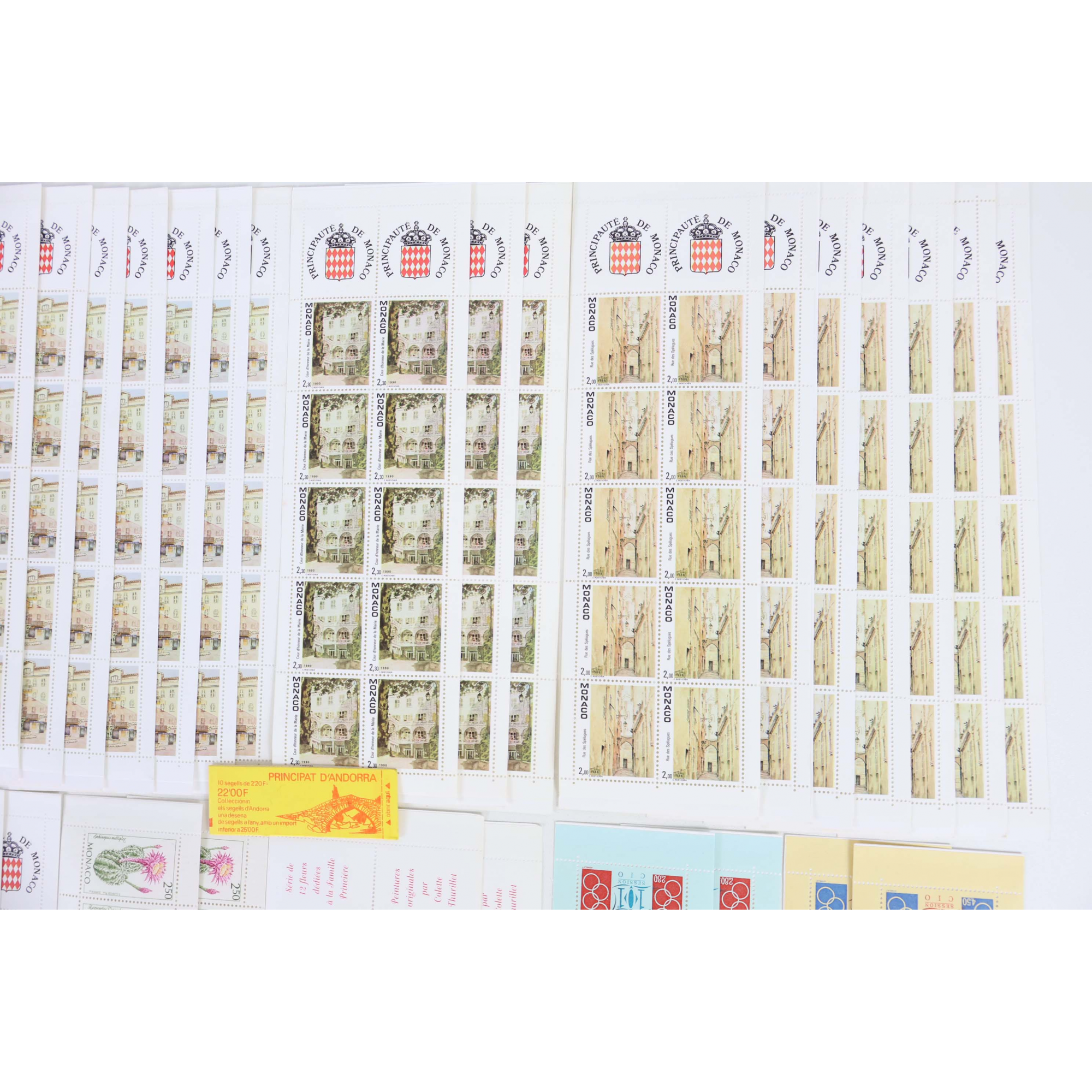 MONACO LOT IMPORTANT DE CARNETS EN FRANCS COURRIER / COLLECTION FACIALE 780FFr