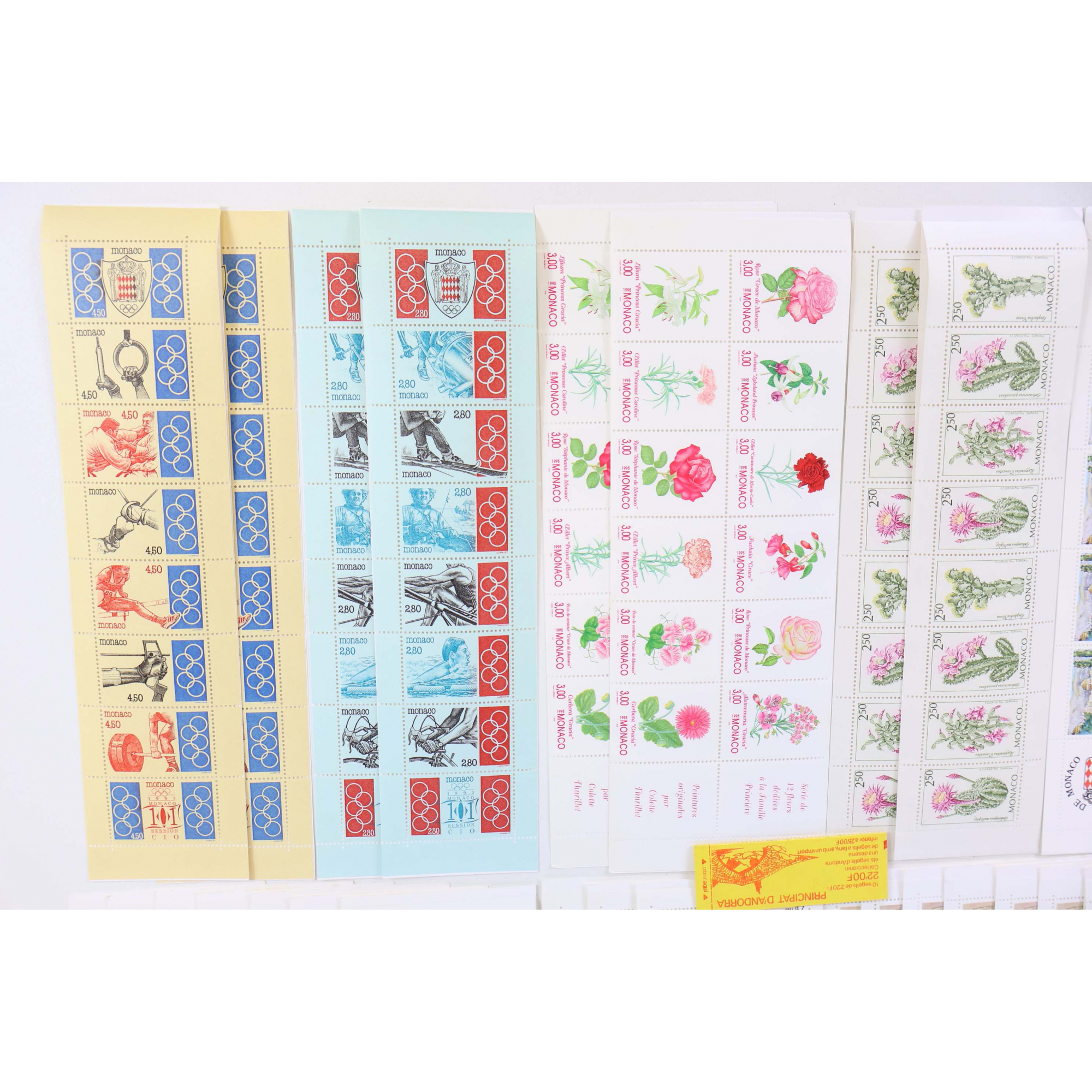 MONACO LOT IMPORTANT DE CARNETS EN FRANCS COURRIER / COLLECTION FACIALE 780FFr