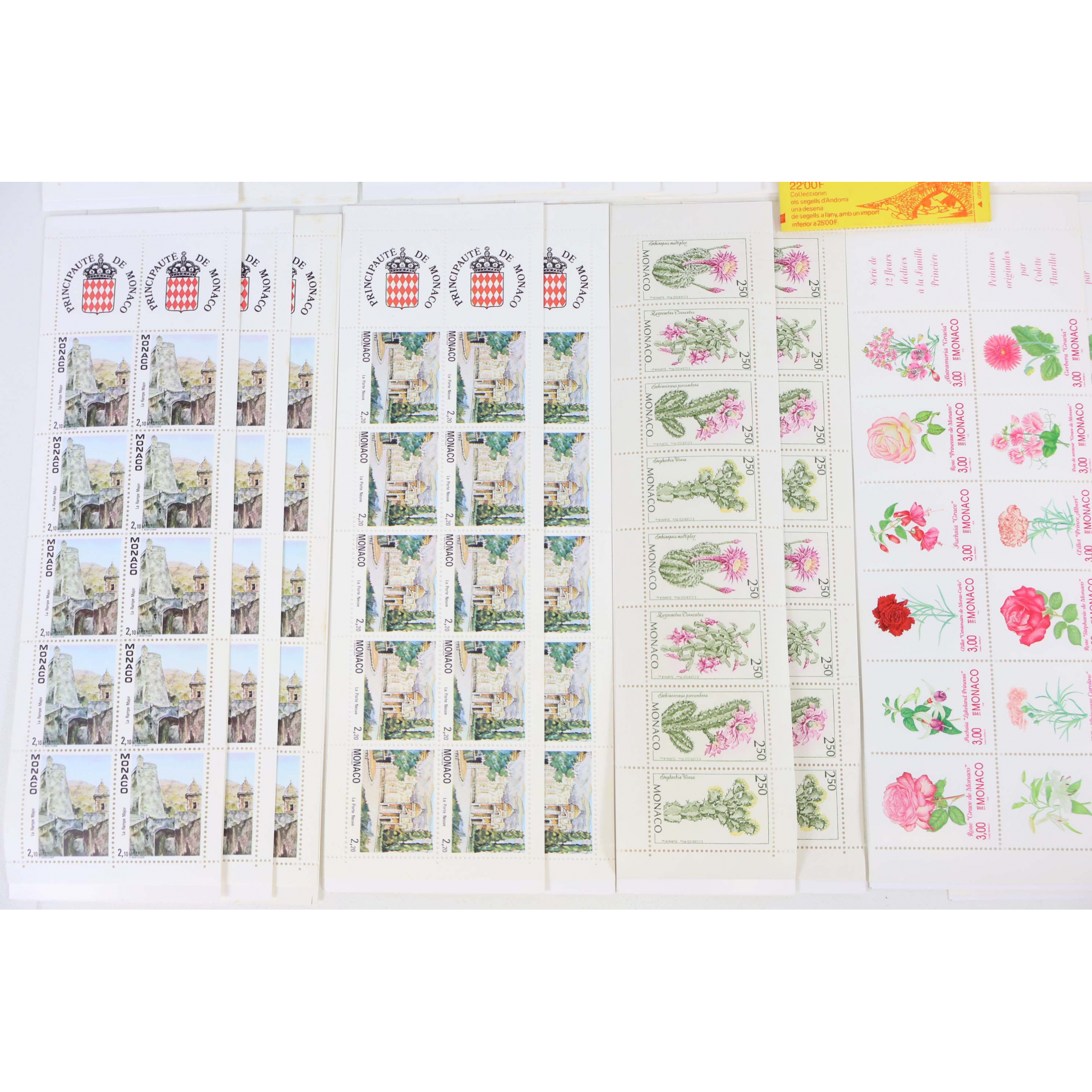 MONACO LOT IMPORTANT DE CARNETS EN FRANCS COURRIER / COLLECTION FACIALE 780FFr