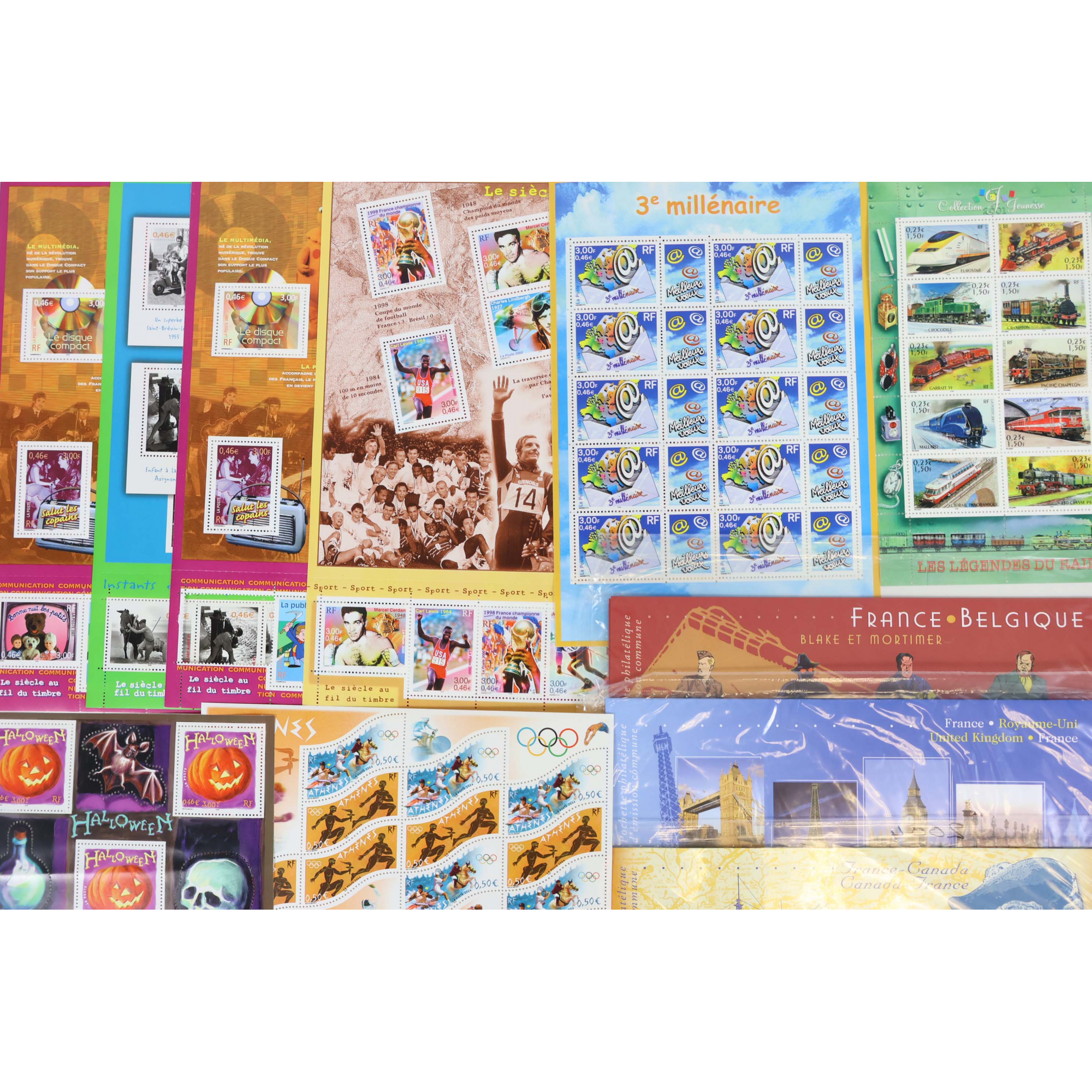FRANCE LOT DE TIMBRES-POSTE/BLOCS-FEUILLETS EN EUROS COURRIER/COLLECTION FAC 120€