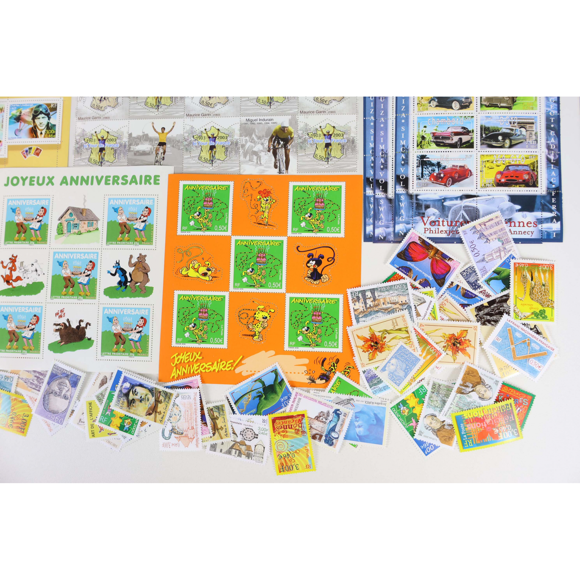 FRANCE LOT EN EUROS TIMBRES/BLOCS-FEUILLETS/CARNETS TIMBRES NEUFS** FACIALE 72€