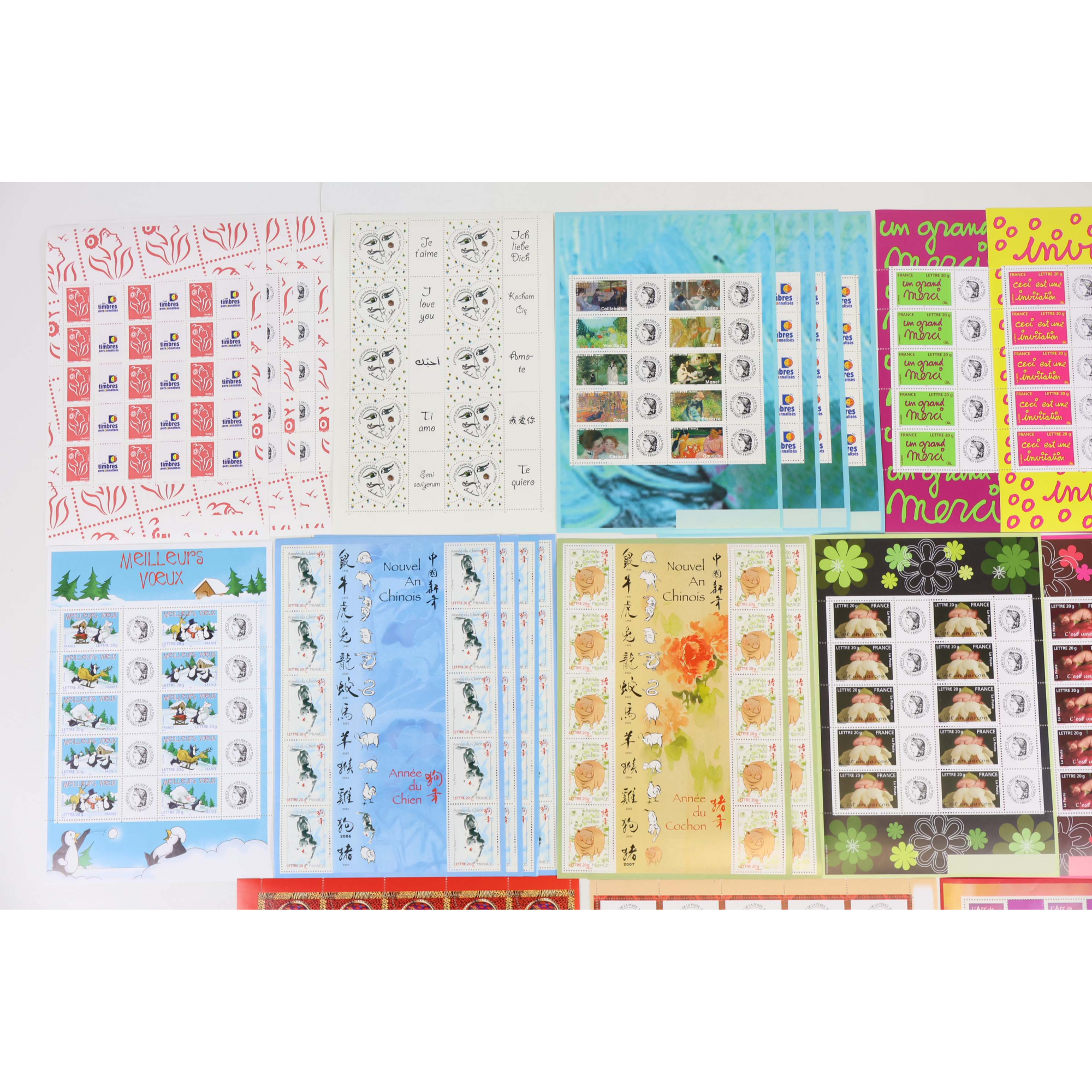 FRANCE LOT DE 285 VP BLOCS-FEUILLETS À VALIDITÉ PERMANENTE 20G, TIMBRES NEUFS**