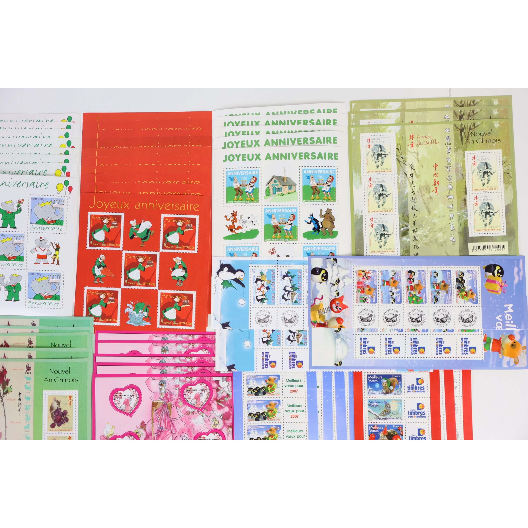 FRANCE LOT DE 380 VP BLOCS-FEUILLETS À VALIDITÉ PERMANENTE 20G, TIMBRES NEUFS**