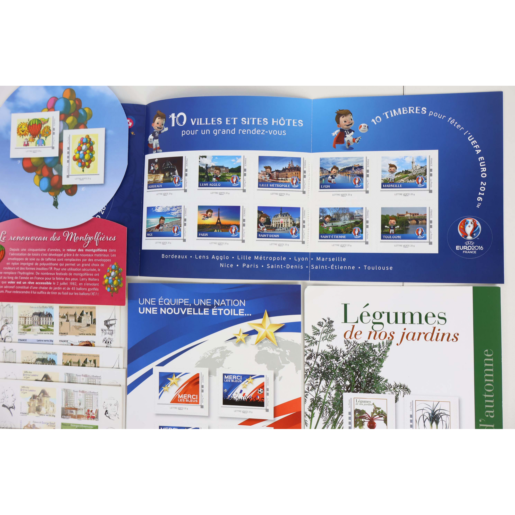 FRANCE LOT DE 55 VP LETTRES VERTES AUTOADHÉSIVES ILLUSTRÉES 20G, TIMBRES NEUFS**