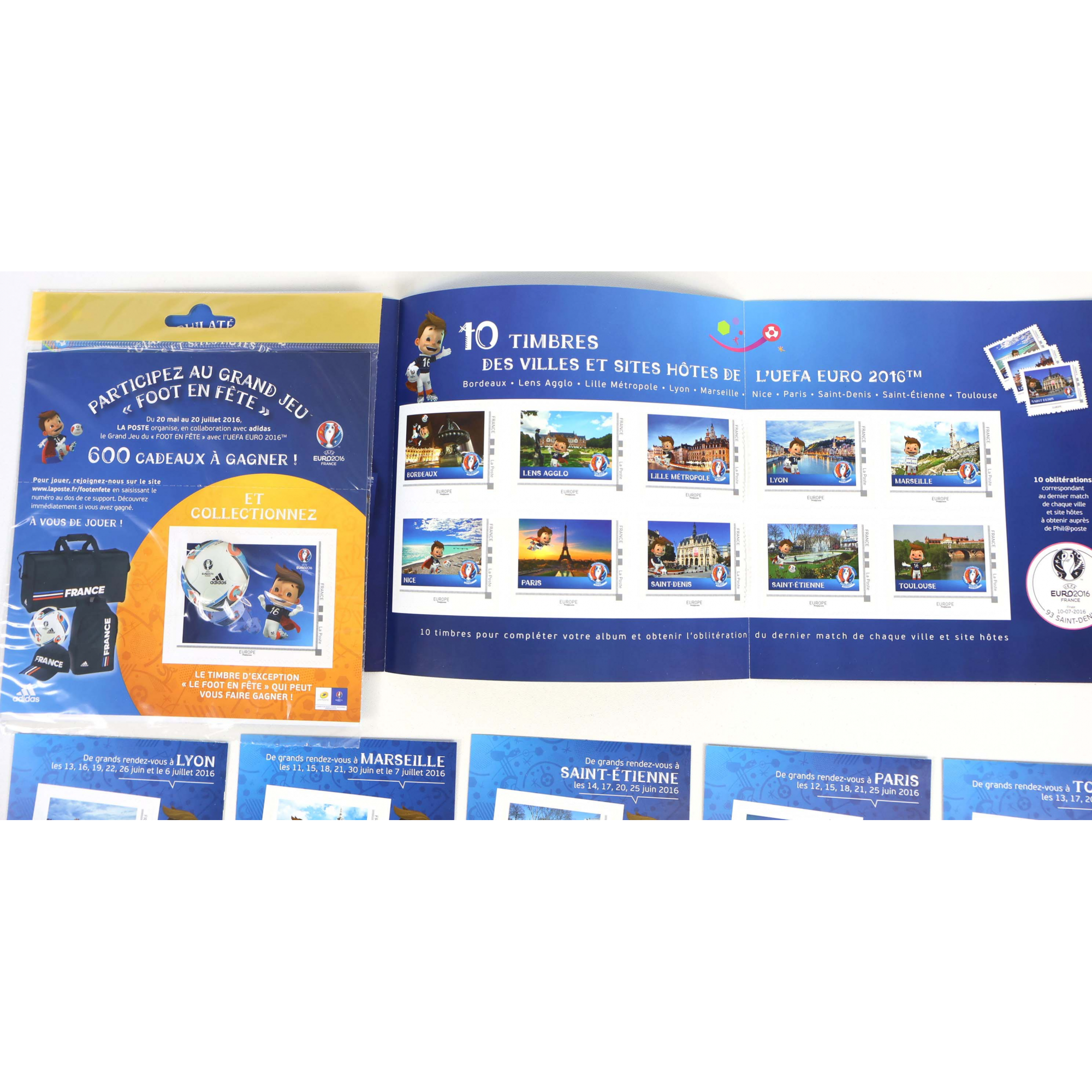 FRANCE LOT DE 21 VALIDITÉS PERMANENTES AUTOADHÉSIVES EUROPE THÉMATIQUE EURO 2016