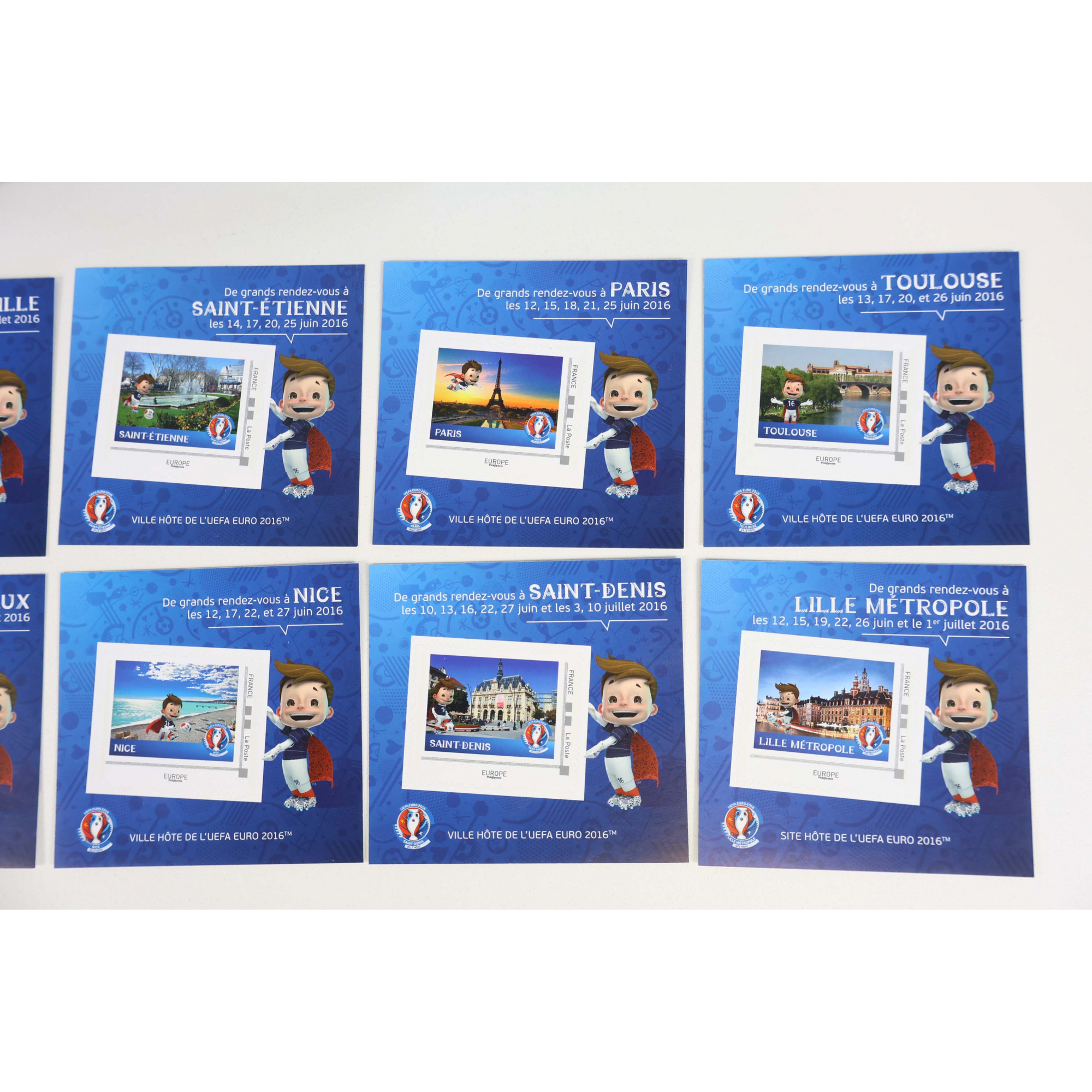 FRANCE LOT DE 21 VALIDITÉS PERMANENTES AUTOADHÉSIVES EUROPE THÉMATIQUE EURO 2016