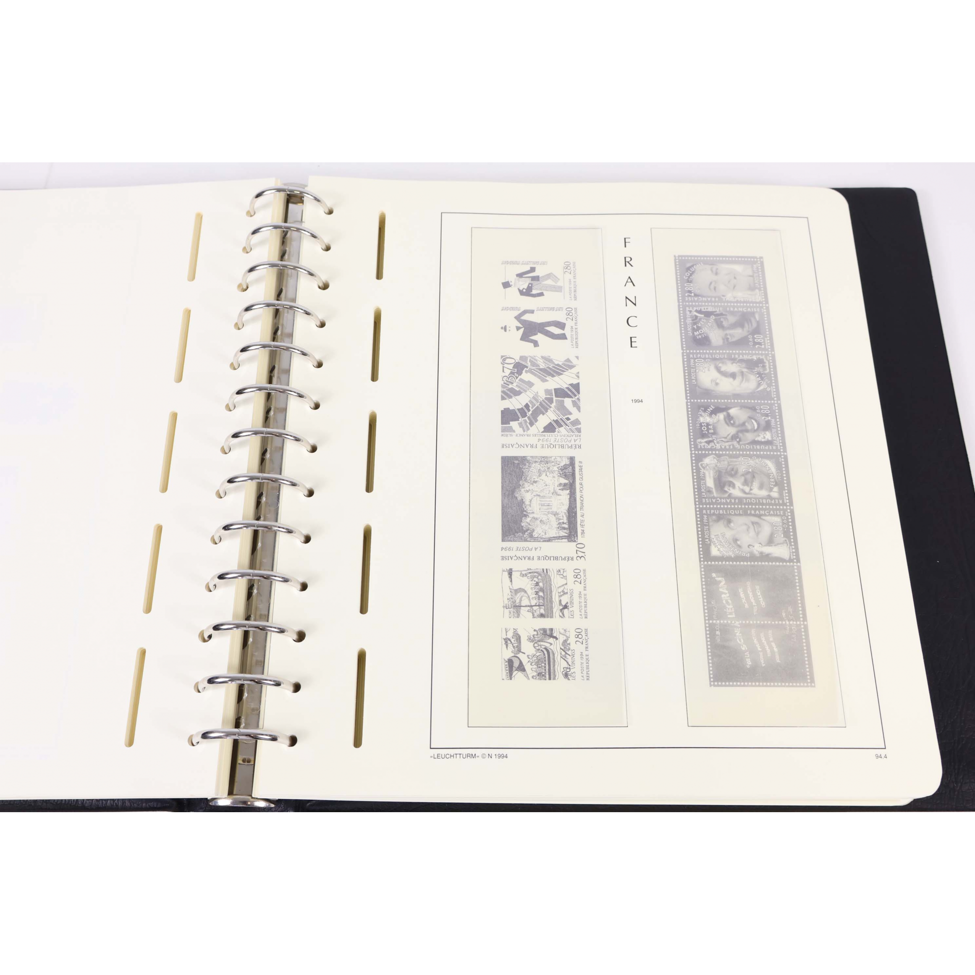 CLASSEUR LEUCHTTURM POUR RANGER COLLECTION DE TIMBRES DE FRANCE DE 1990 À 1999