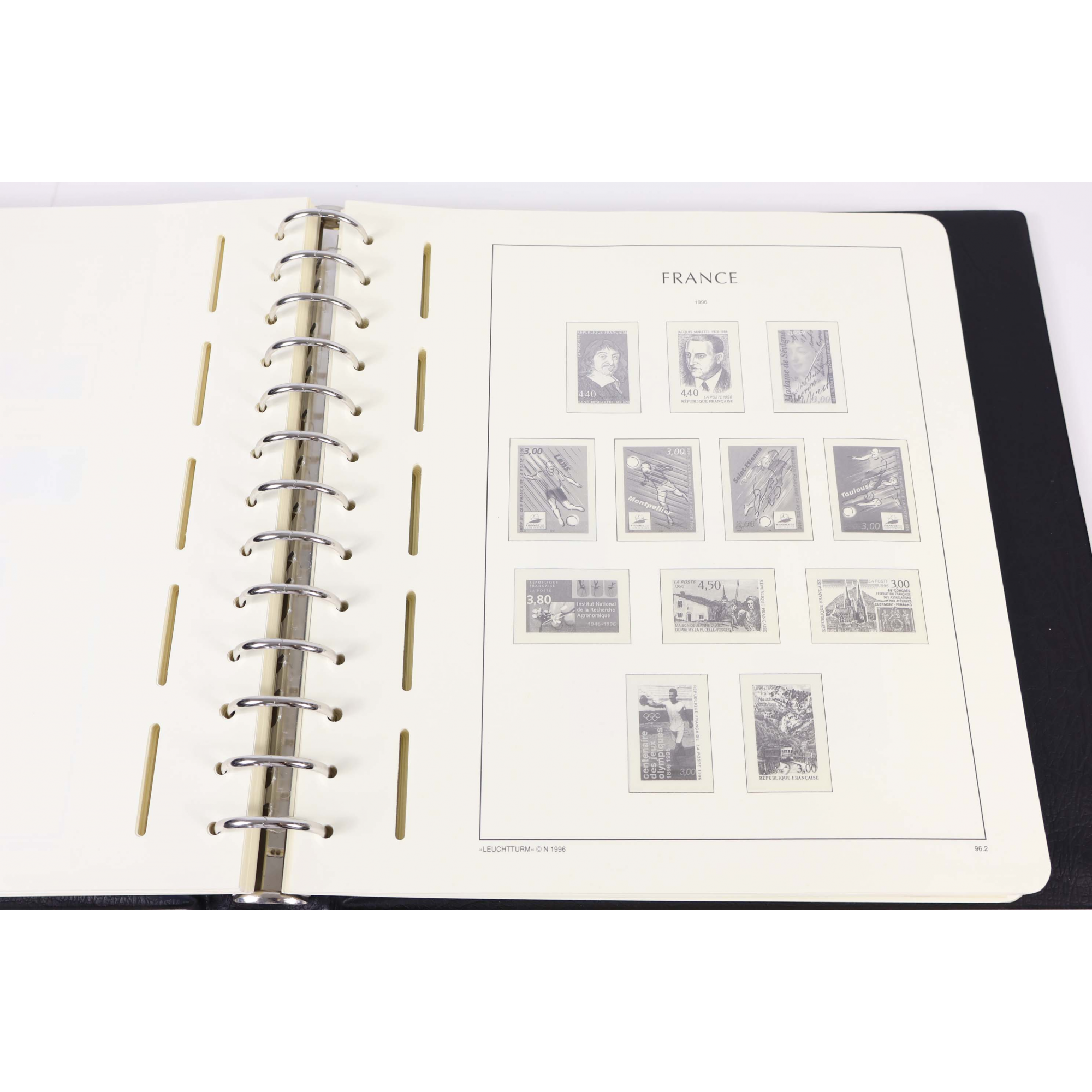 CLASSEUR LEUCHTTURM POUR RANGER COLLECTION DE TIMBRES DE FRANCE DE 1990 À 1999
