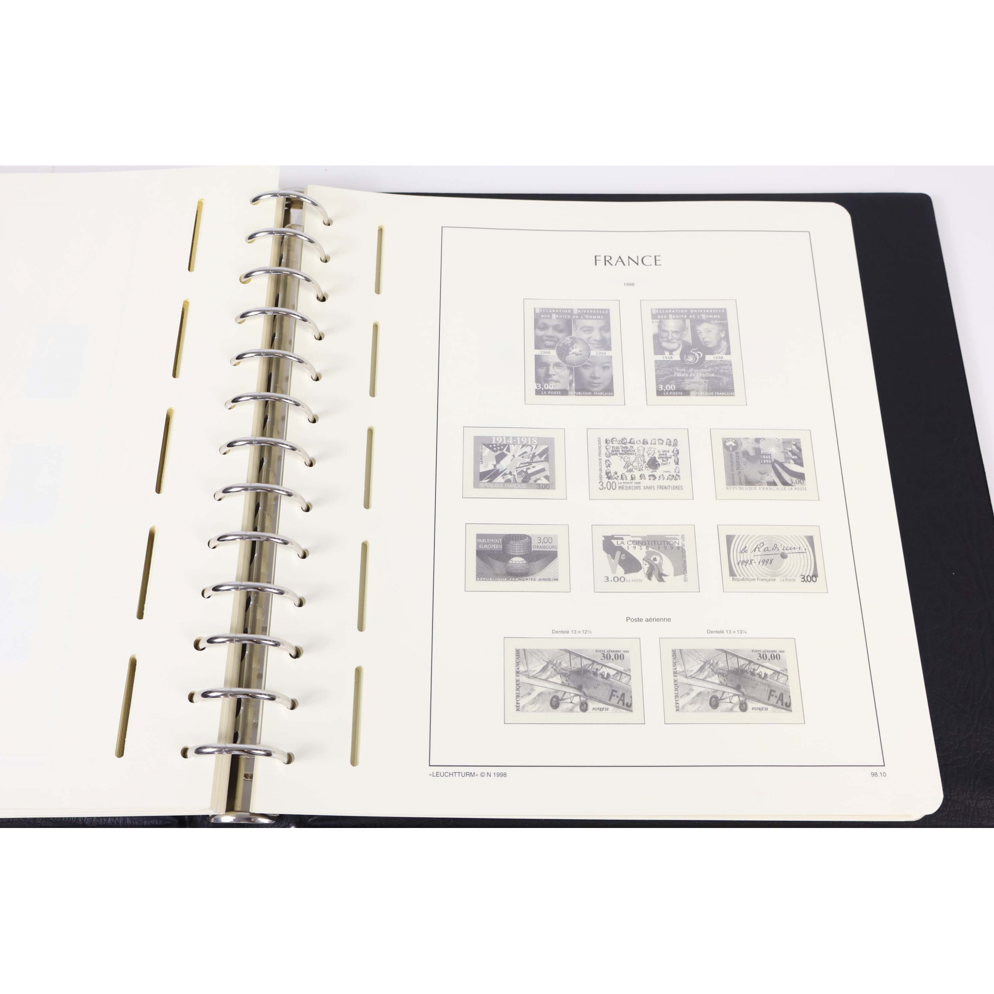CLASSEUR LEUCHTTURM POUR RANGER COLLECTION DE TIMBRES DE FRANCE DE 1990 À 1999