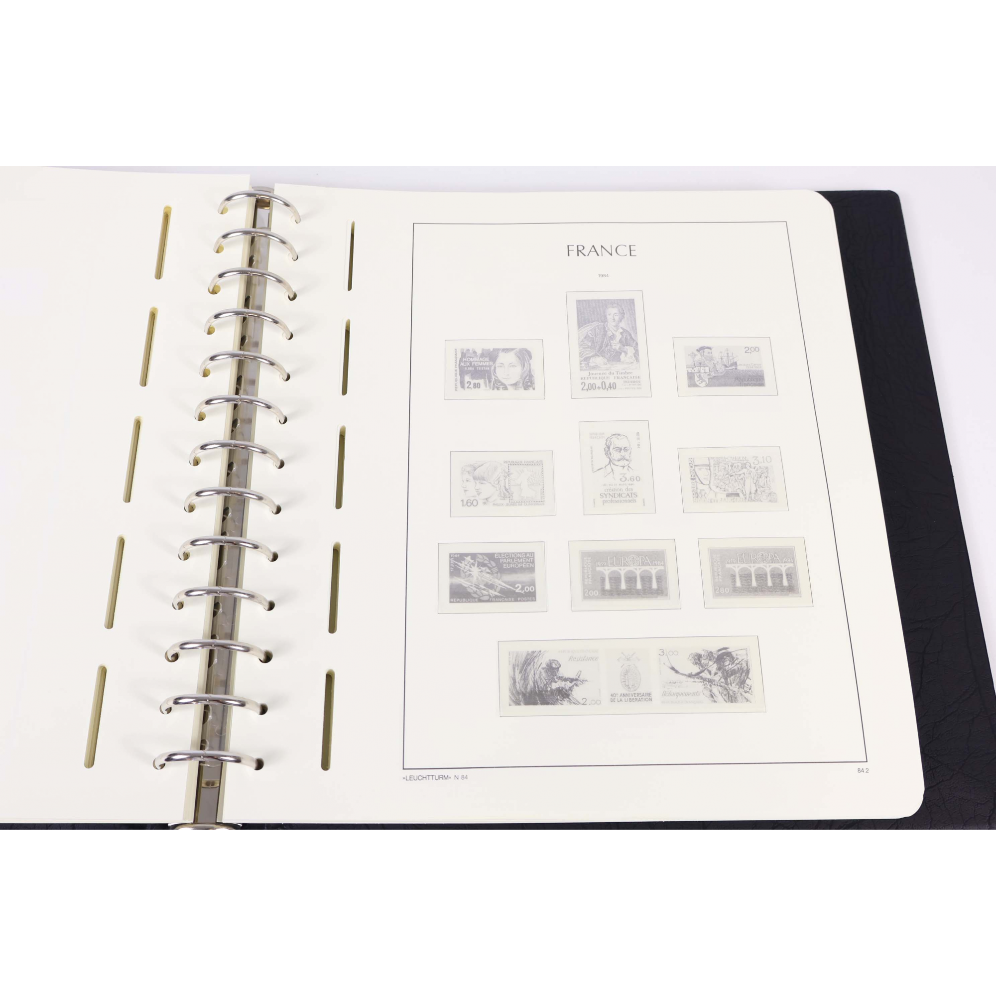 CLASSEUR LEUCHTTURM POUR RANGER COLLECTION DE TIMBRES DE FRANCE DE 1980 À 1989