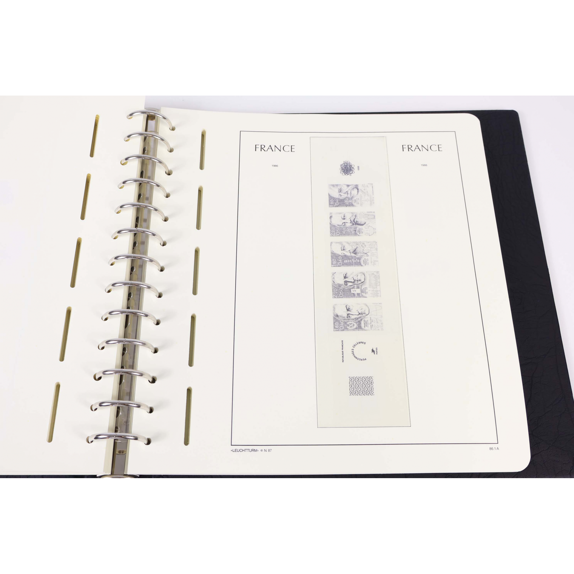 CLASSEUR LEUCHTTURM POUR RANGER COLLECTION DE TIMBRES DE FRANCE DE 1980 À 1989