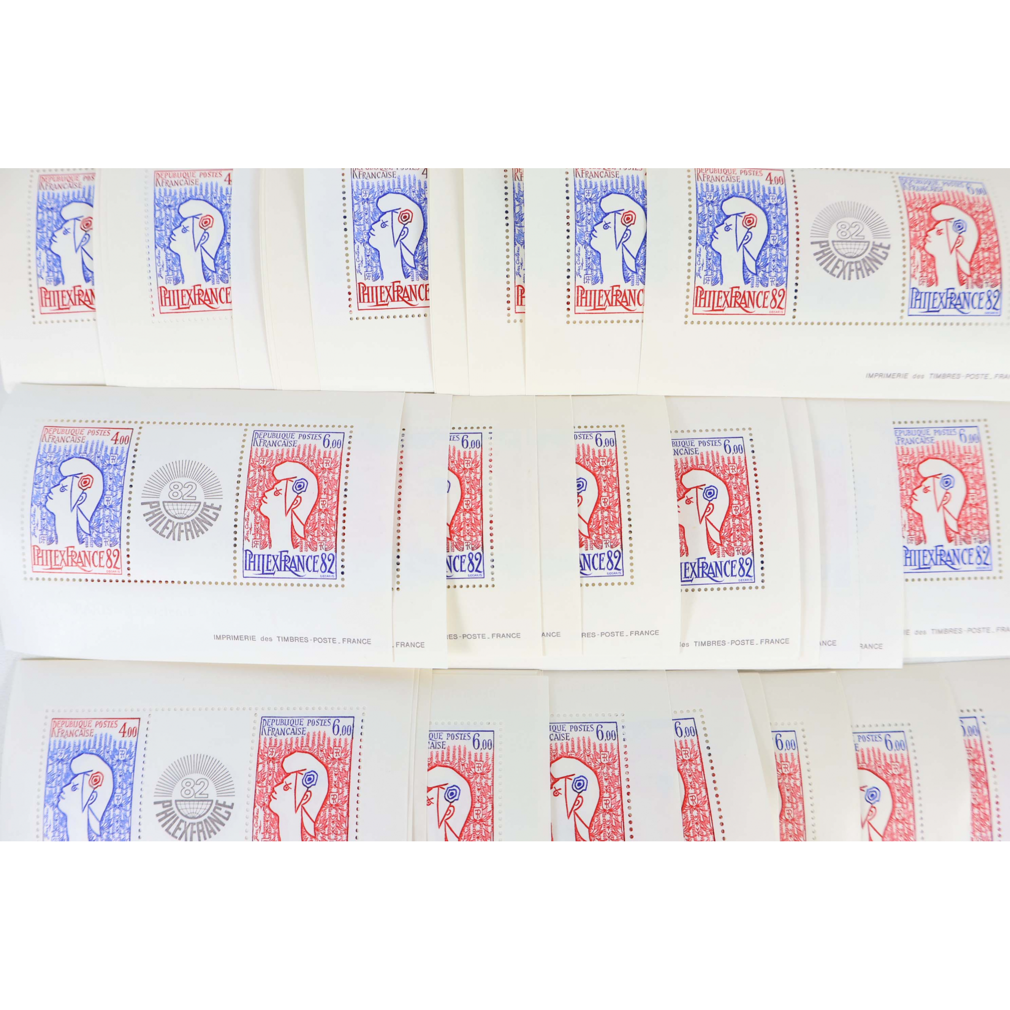 LOT 100 BLOCS N° 8 PHILEXFRANCE 82, TIMBRES NEUFS** FRANCS VALEUR FACIALE 152,44€