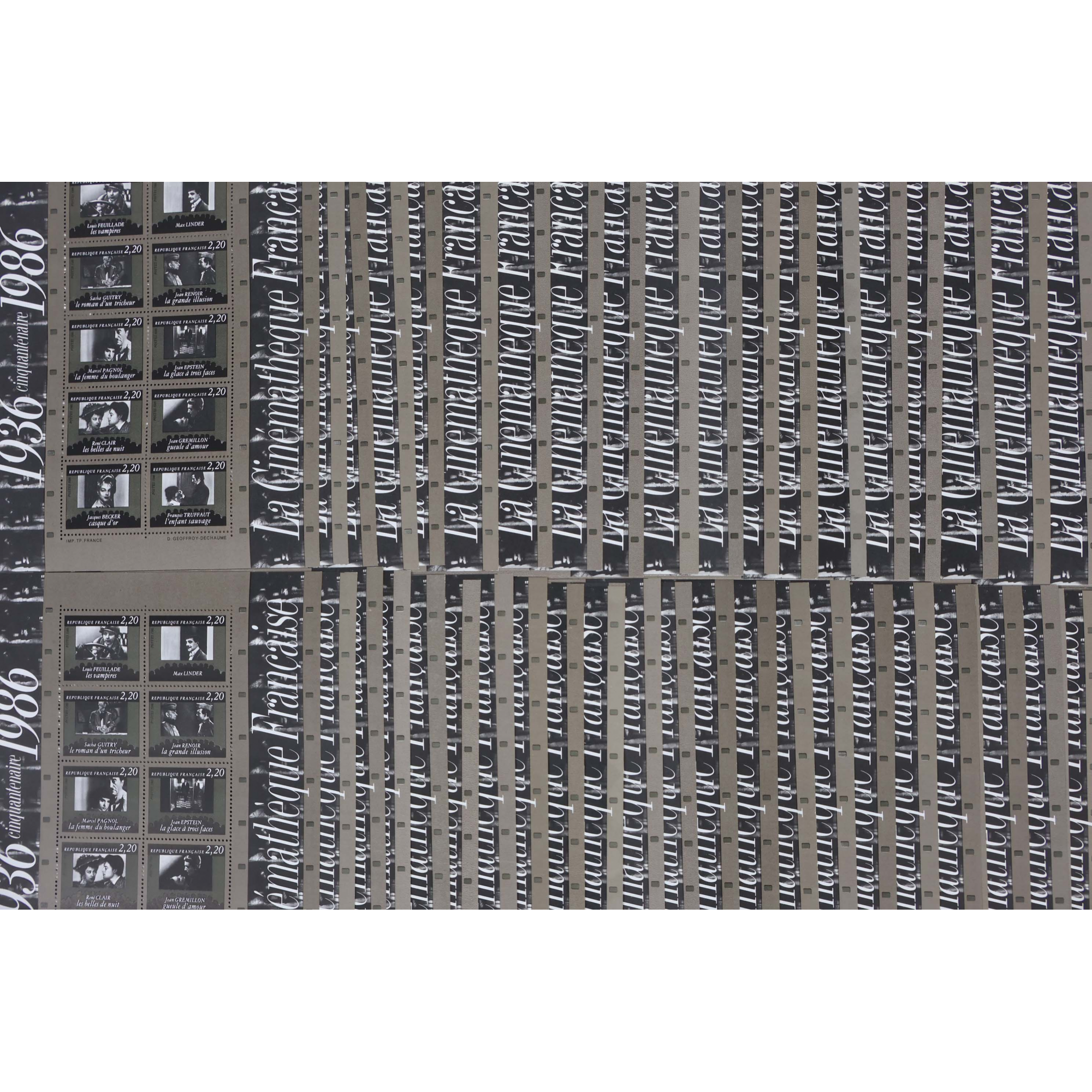 LOT 100 BLOCS N° 9 CINÉMATHÈQUE, TIMBRES NEUFS** 2.20 FRANCS FACIALE 335,39€