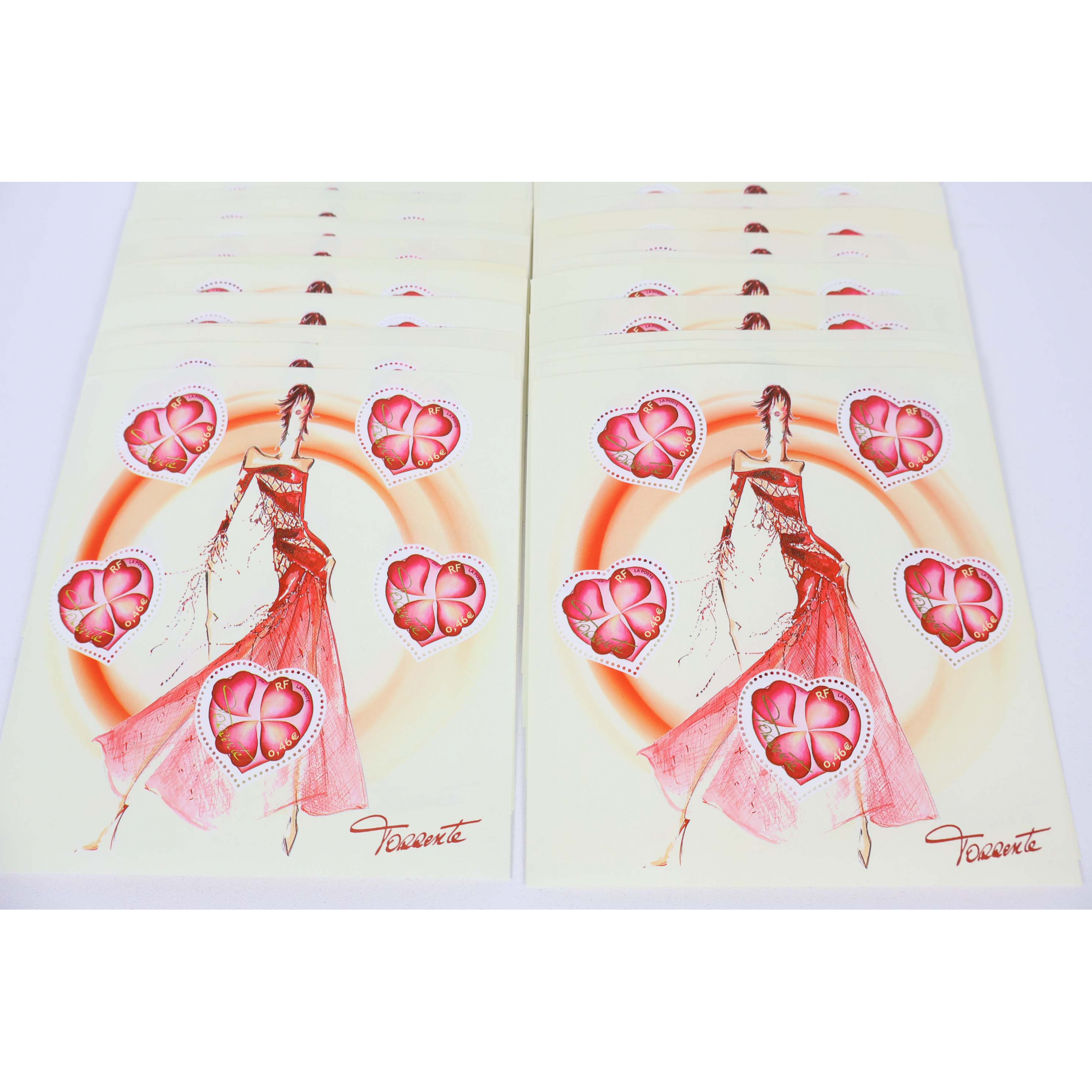 LOT 60 BLOCS N° 54 COEURS DE TORRENTE, TIMBRES NEUFS** 0.46€ X 5, FACIALE 138€