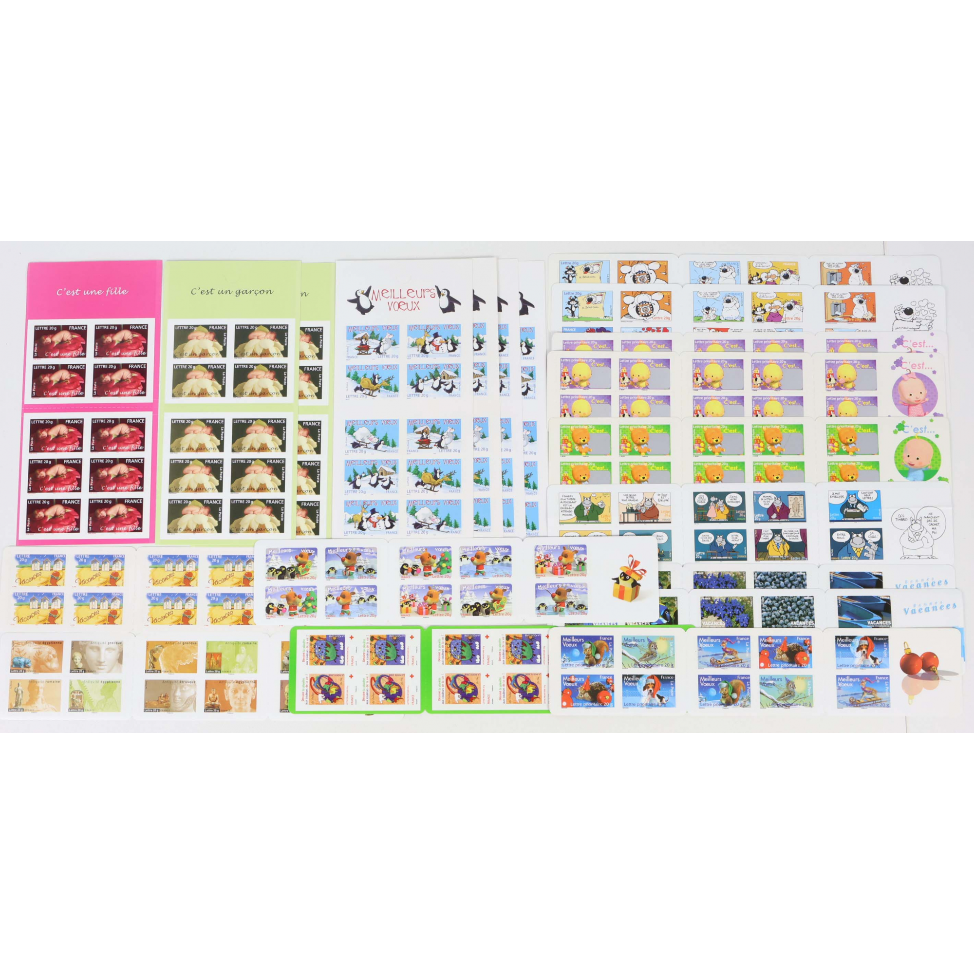 LOT DE 200 TIMBRES AUTOADHÉSIFS LETTRES 20G VP FRANCE, CARNETS POUR AFFRANCHIR