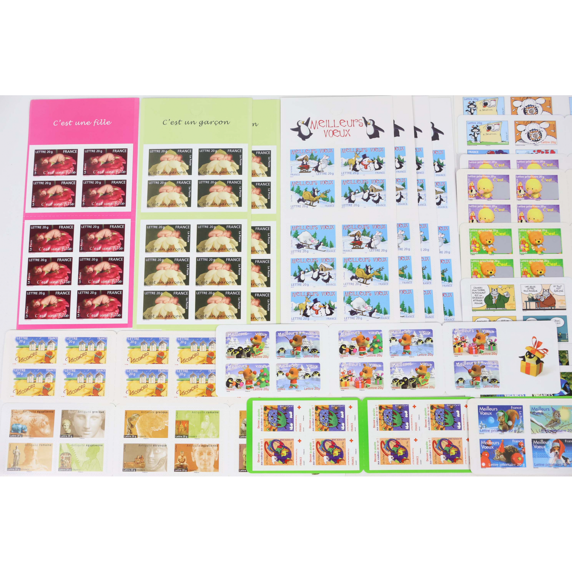 LOT DE 200 TIMBRES AUTOADHÉSIFS LETTRES 20G VP FRANCE, CARNETS POUR AFFRANCHIR