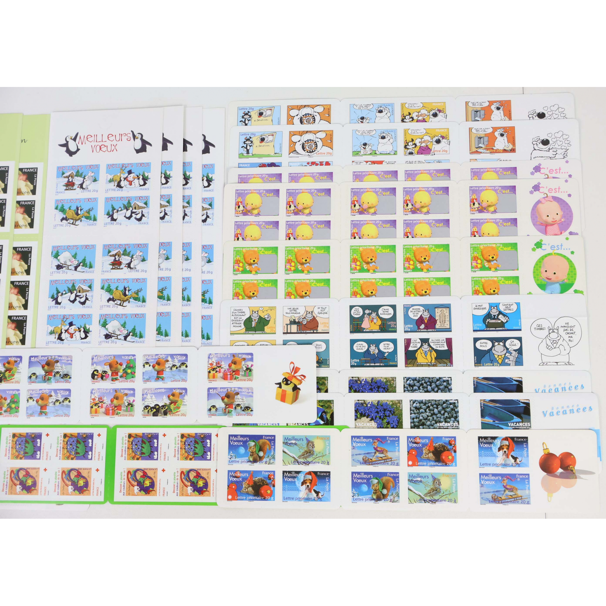 LOT DE 200 TIMBRES AUTOADHÉSIFS LETTRES 20G VP FRANCE, CARNETS POUR AFFRANCHIR