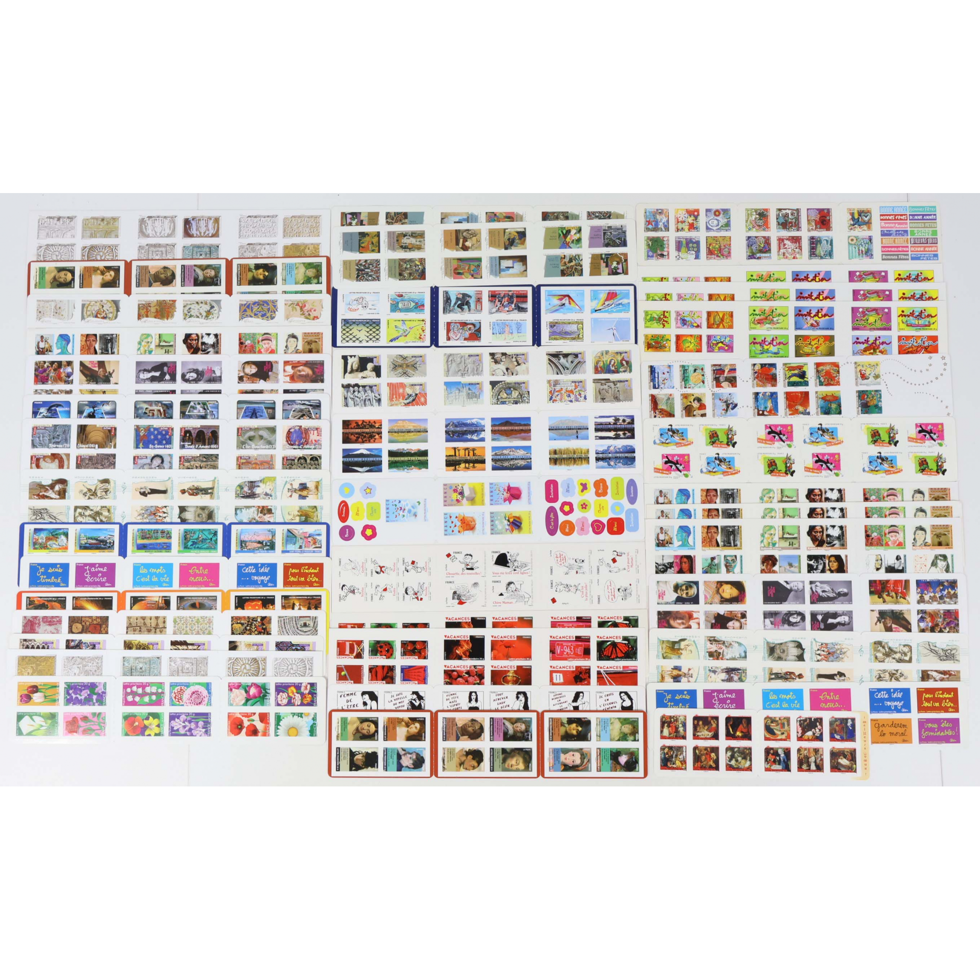 LOT DE 477 TIMBRES AUTOADHÉSIFS LETTRES 20G VP FRANCE , CARNETS POUR AFFRANCHIR