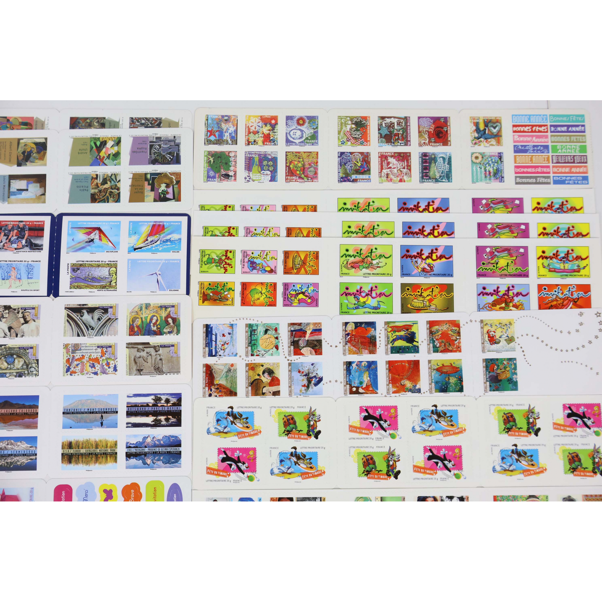 LOT DE 477 TIMBRES AUTOADHÉSIFS LETTRES 20G VP FRANCE , CARNETS POUR AFFRANCHIR