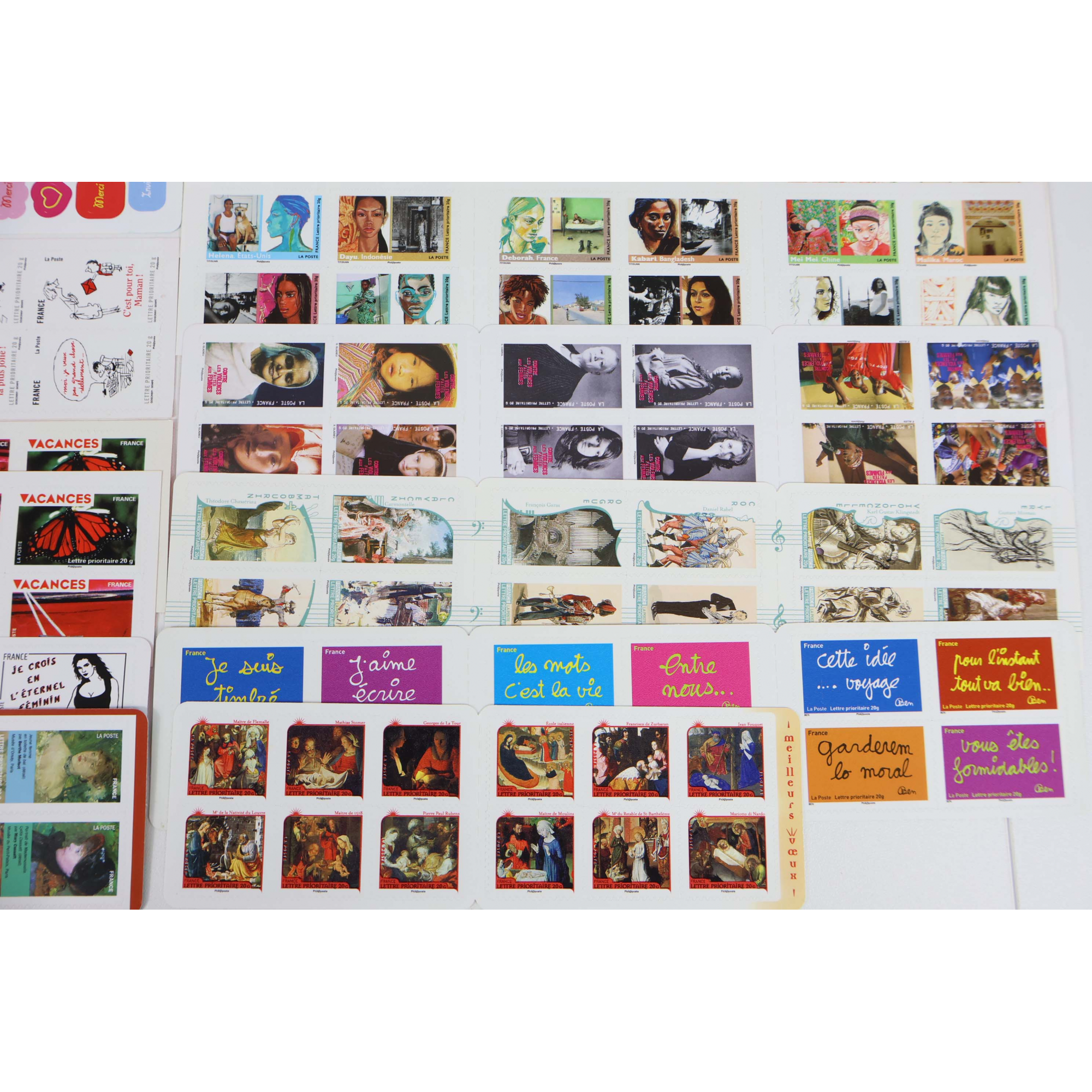 LOT DE 477 TIMBRES AUTOADHÉSIFS LETTRES 20G VP FRANCE , CARNETS POUR AFFRANCHIR
