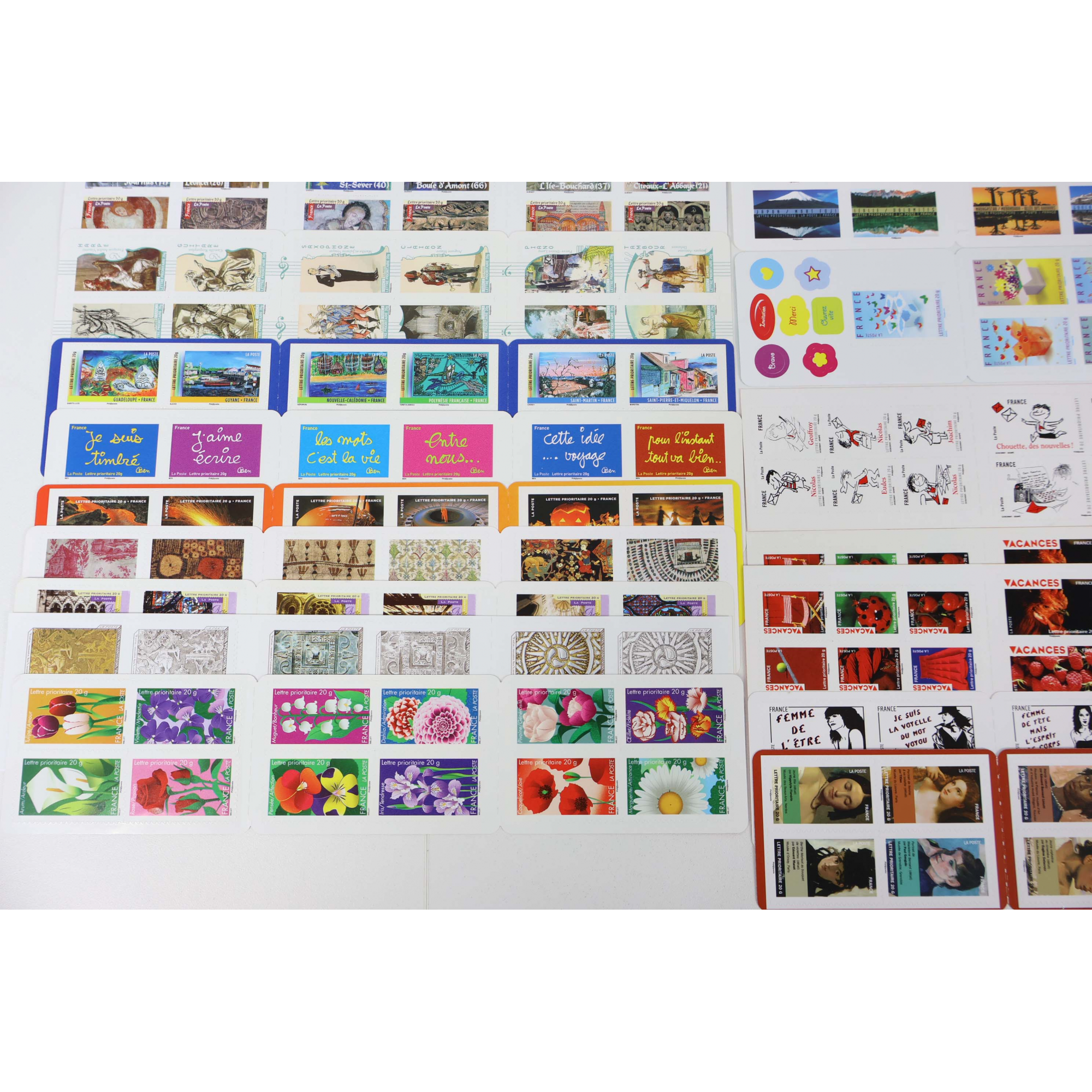 LOT DE 477 TIMBRES AUTOADHÉSIFS LETTRES 20G VP FRANCE , CARNETS POUR AFFRANCHIR