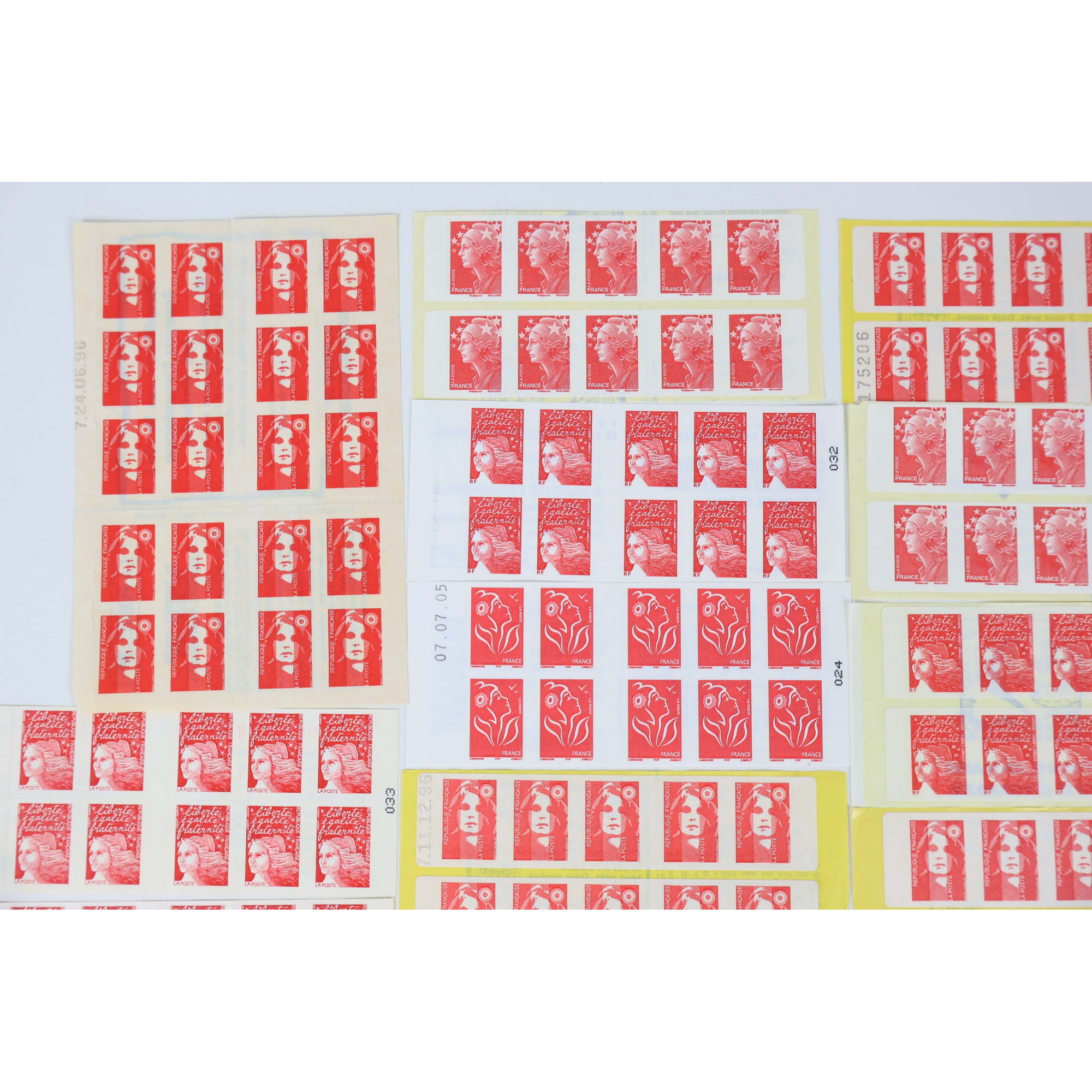LOT DE 242 TIMBRES AUTOADHÉSIFS LETTRES 20G VP FRANCE , CARNETS POUR AFFRANCHIR