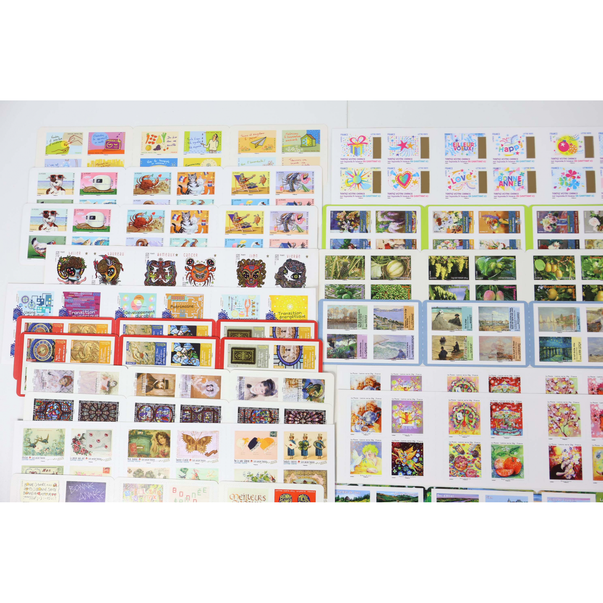 LOT DE 412 TIMBRES AUTOADHÉSIFS LETTRES VERTES 20G VP FRANCE POUR AFFRANCHIR