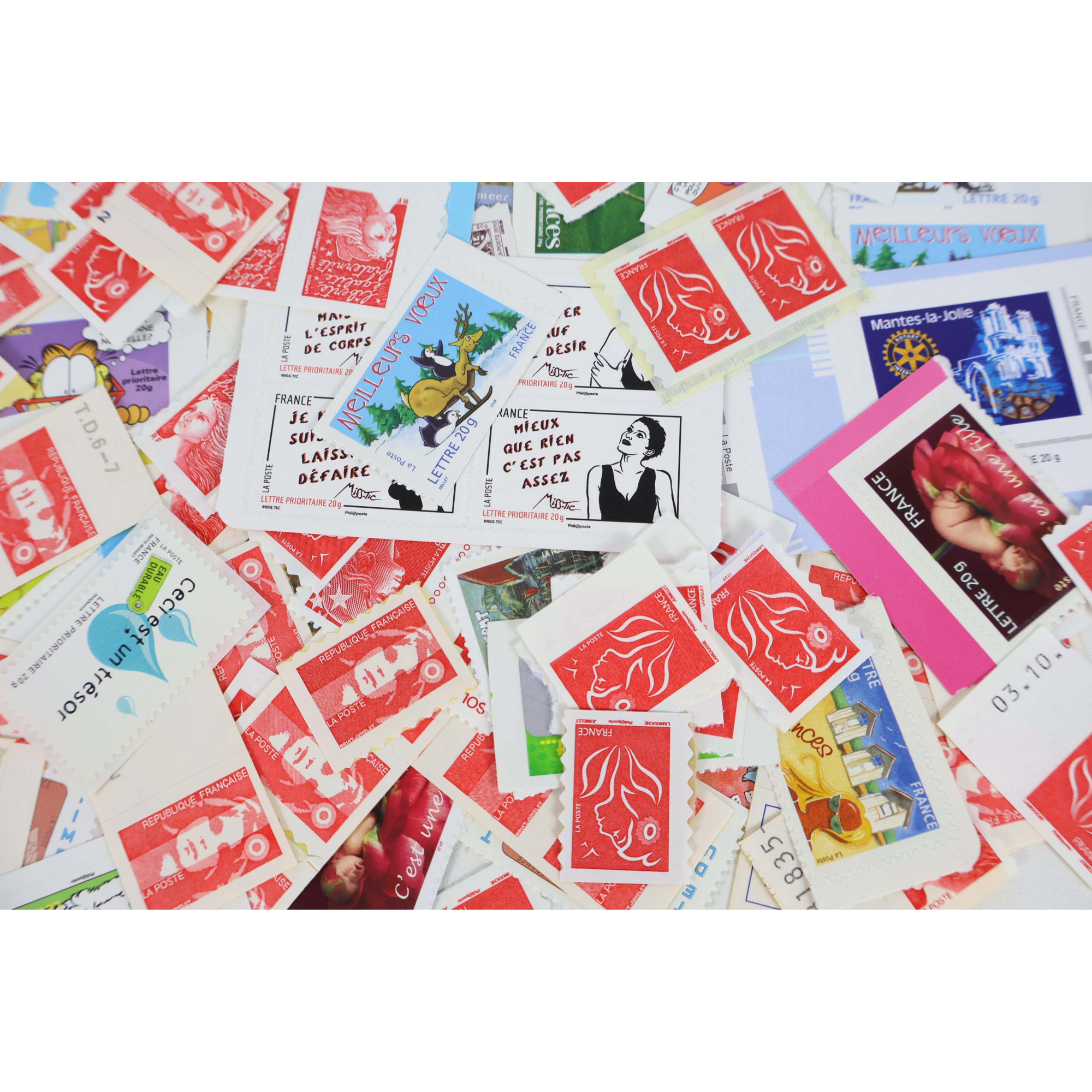 LOT DE 350 TIMBRES AUTOADHÉSIFS À VALIDITÉ PERMANENTE, TVP LETTRES 20G FRANCE