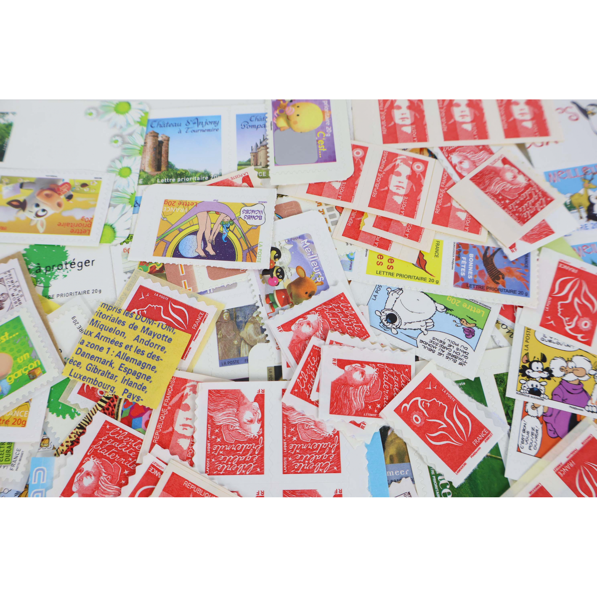 LOT DE 350 TIMBRES AUTOADHÉSIFS À VALIDITÉ PERMANENTE, TVP LETTRES 20G FRANCE