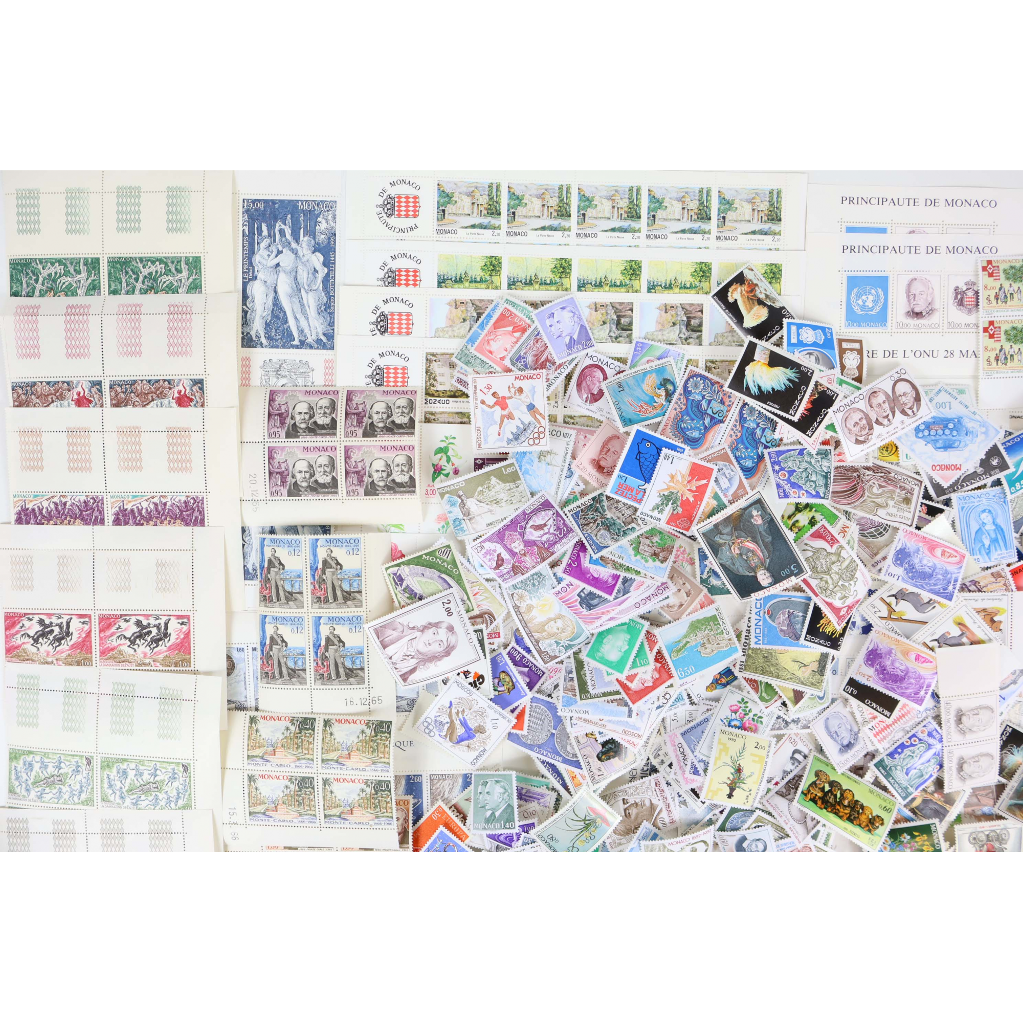 MONACO LOT DE BLOCS-FEUILLETS/CARNETS/TIMBRES POSTE FACIALE 1777FFR NEUFS