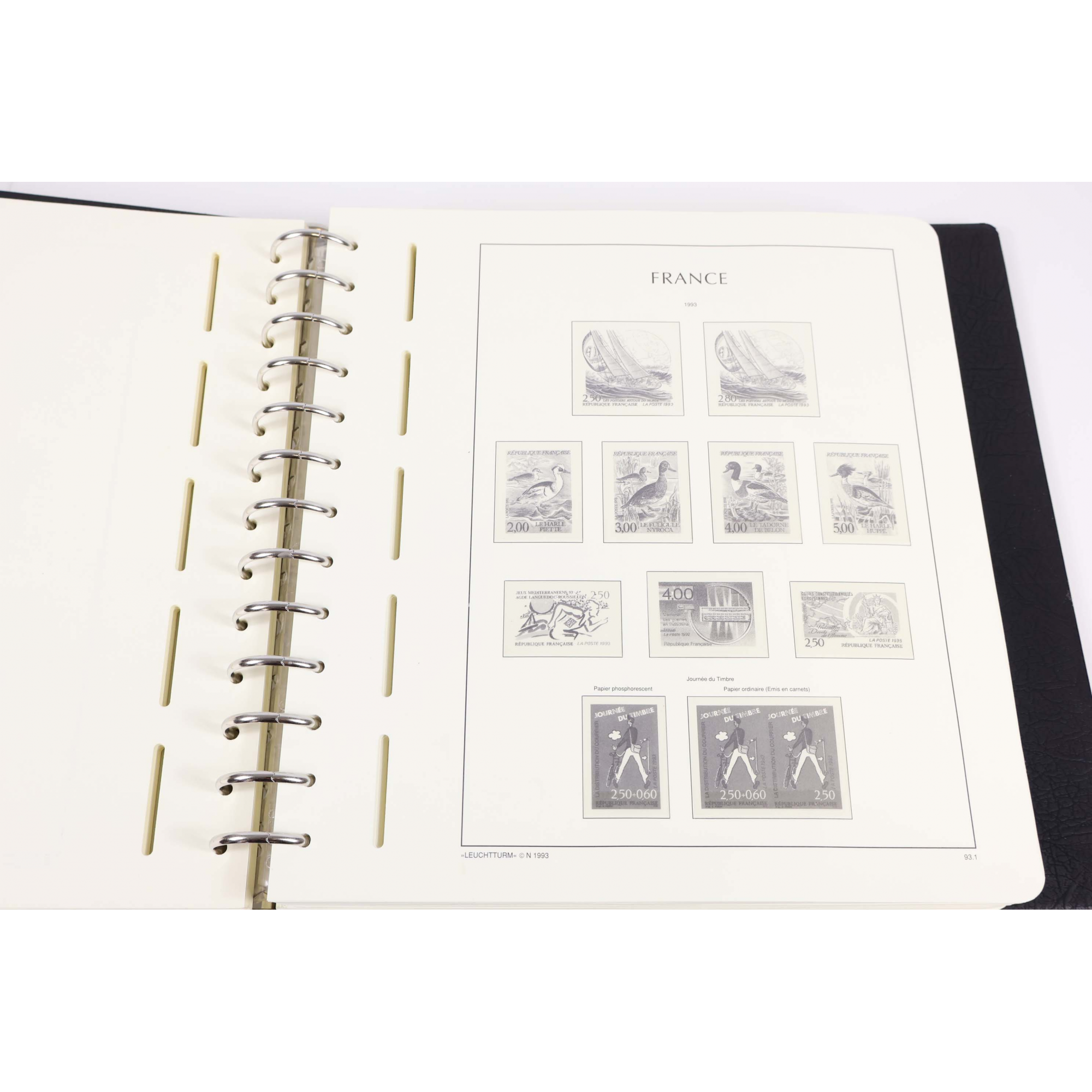 CLASSEUR LEUCHTTURM POUR RANGER COLLECTION DE TIMBRES DE FRANCE DE 1980 À 1989