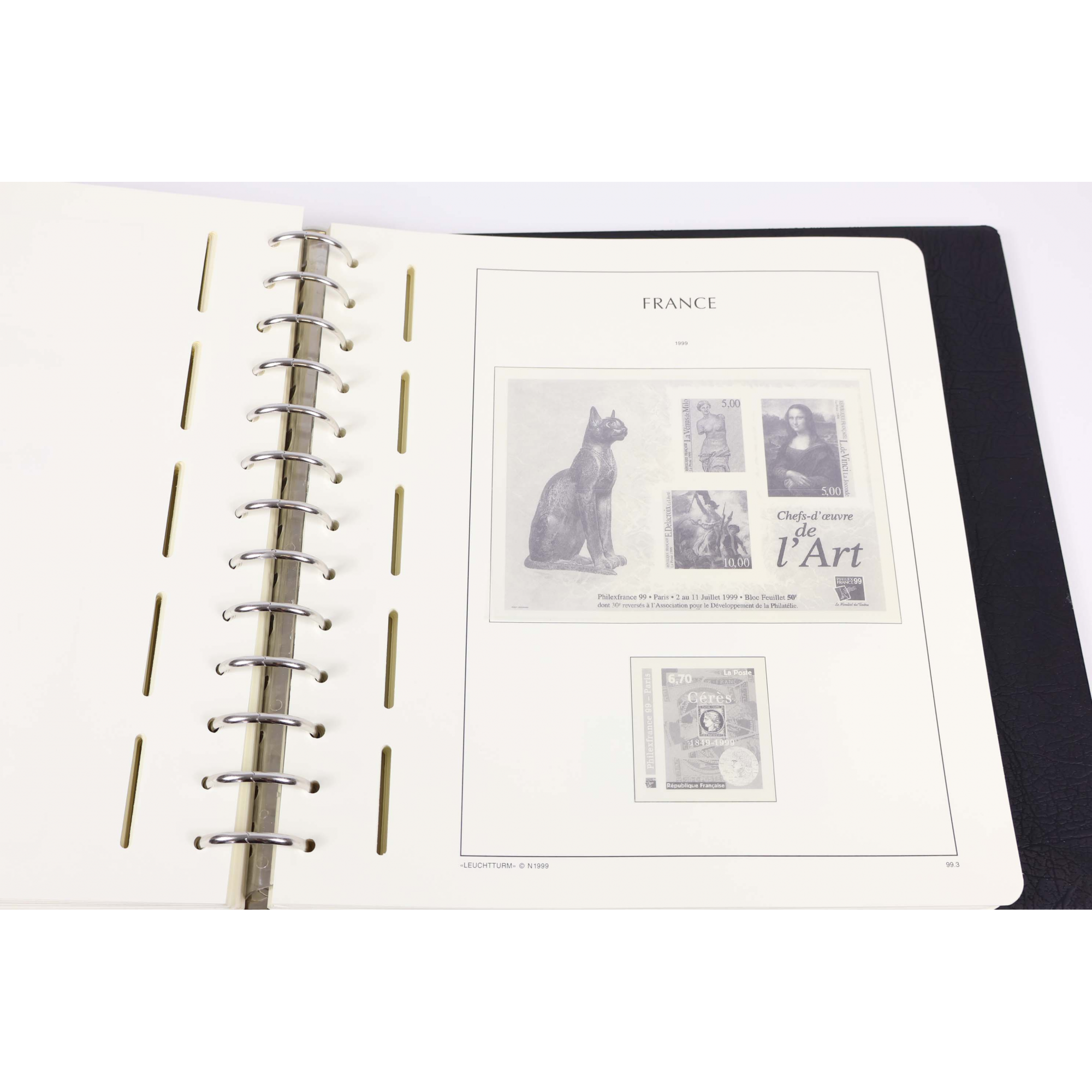 CLASSEUR LEUCHTTURM POUR RANGER COLLECTION DE TIMBRES DE FRANCE DE 1980 À 1989