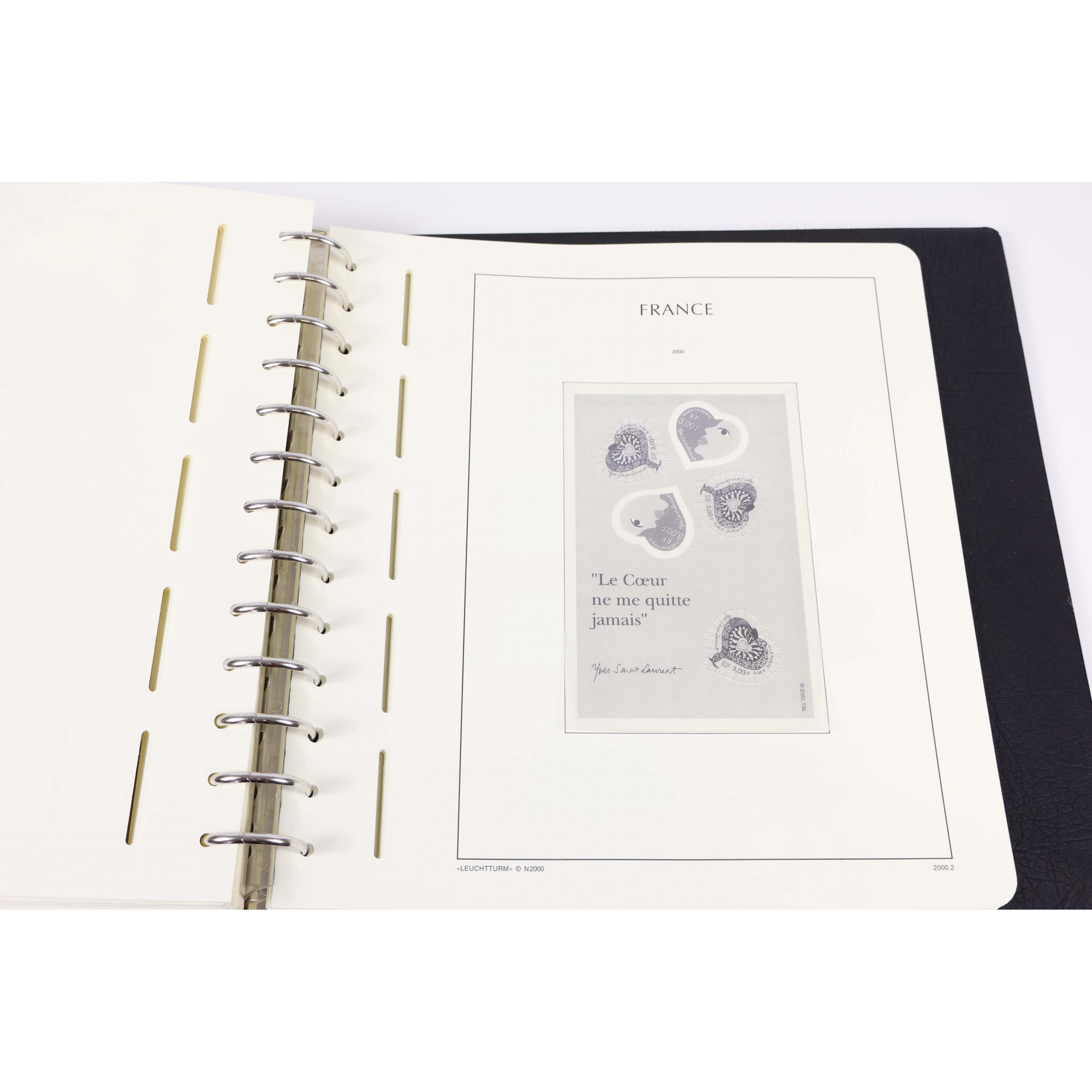 CLASSEUR LEUCHTTURM POUR RANGER COLLECTION DE TIMBRES DE FRANCE DE 1980 À 1989