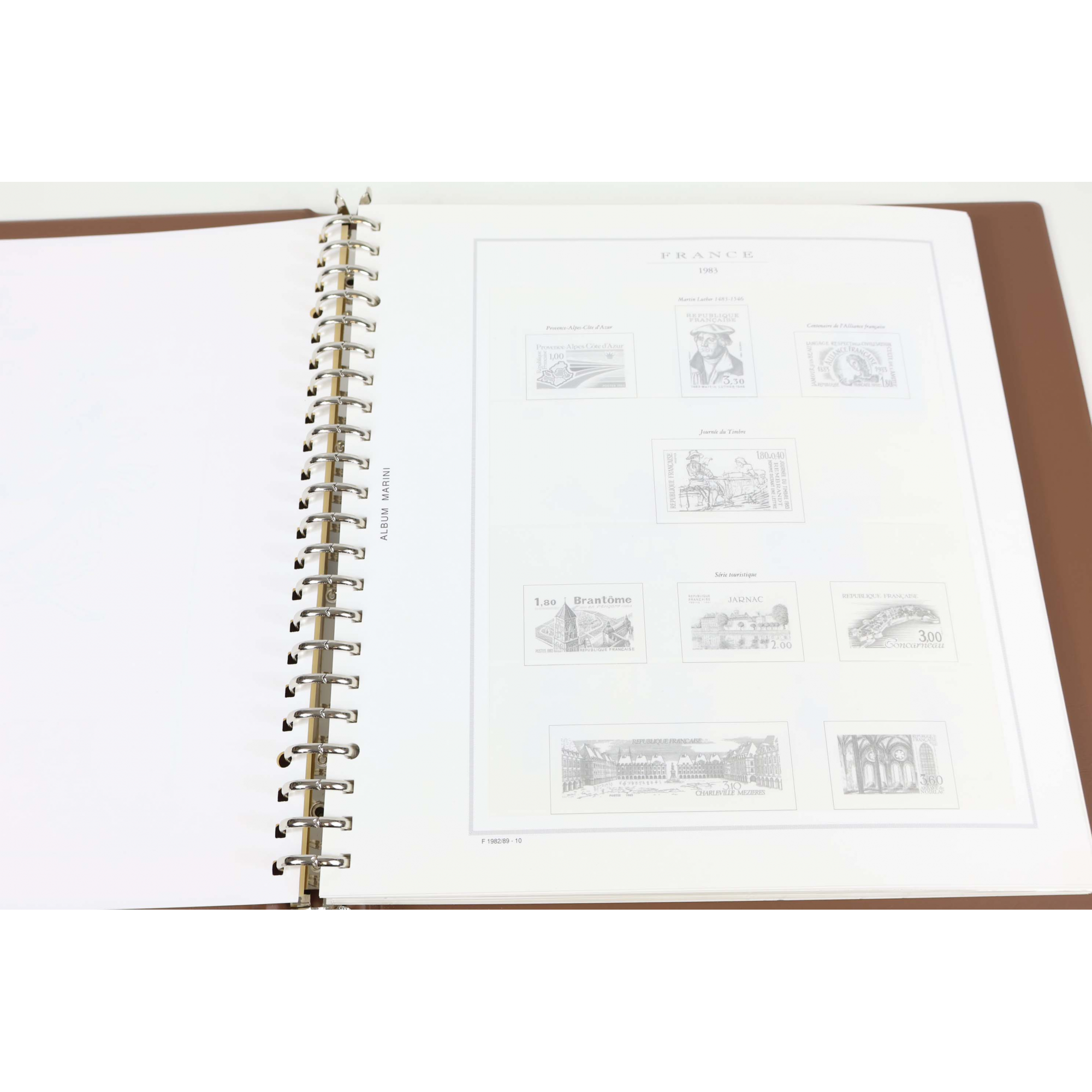 ALBUM MARINI DE 1983 À 1989 POUR RANGER UNE COLLECTION DE TIMBRES DE FRANCE