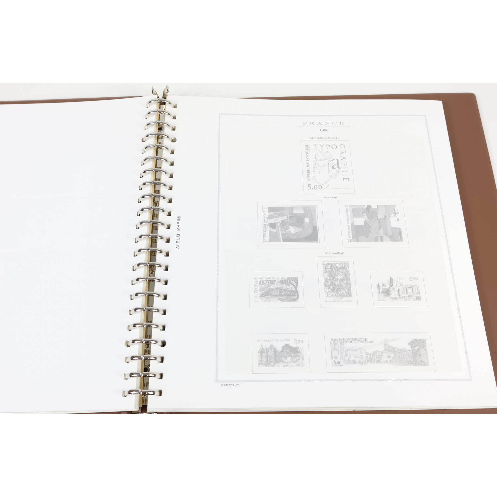 ALBUM MARINI DE 1983 À 1989 POUR RANGER UNE COLLECTION DE TIMBRES DE FRANCE