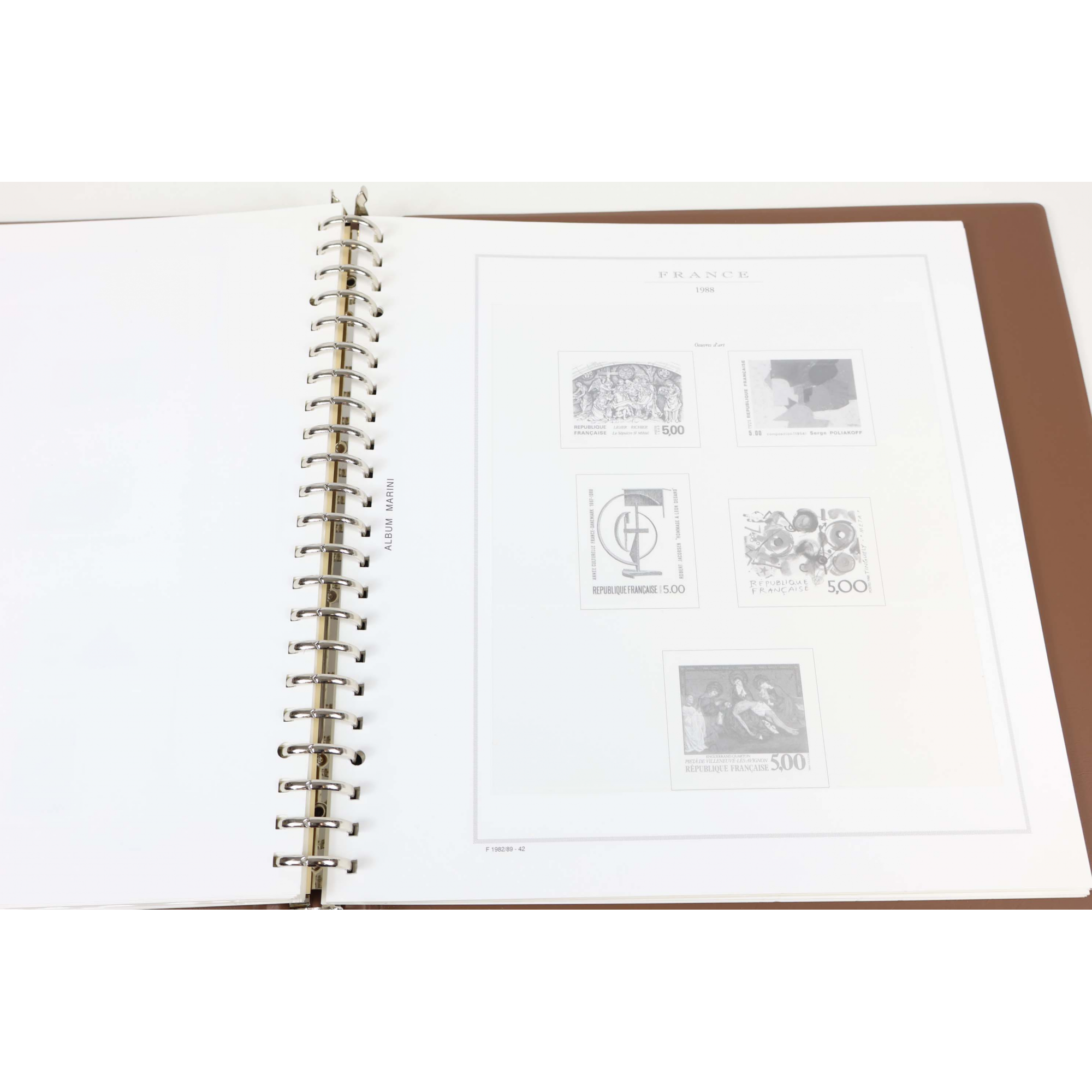 ALBUM MARINI DE 1983 À 1989 POUR RANGER UNE COLLECTION DE TIMBRES DE FRANCE
