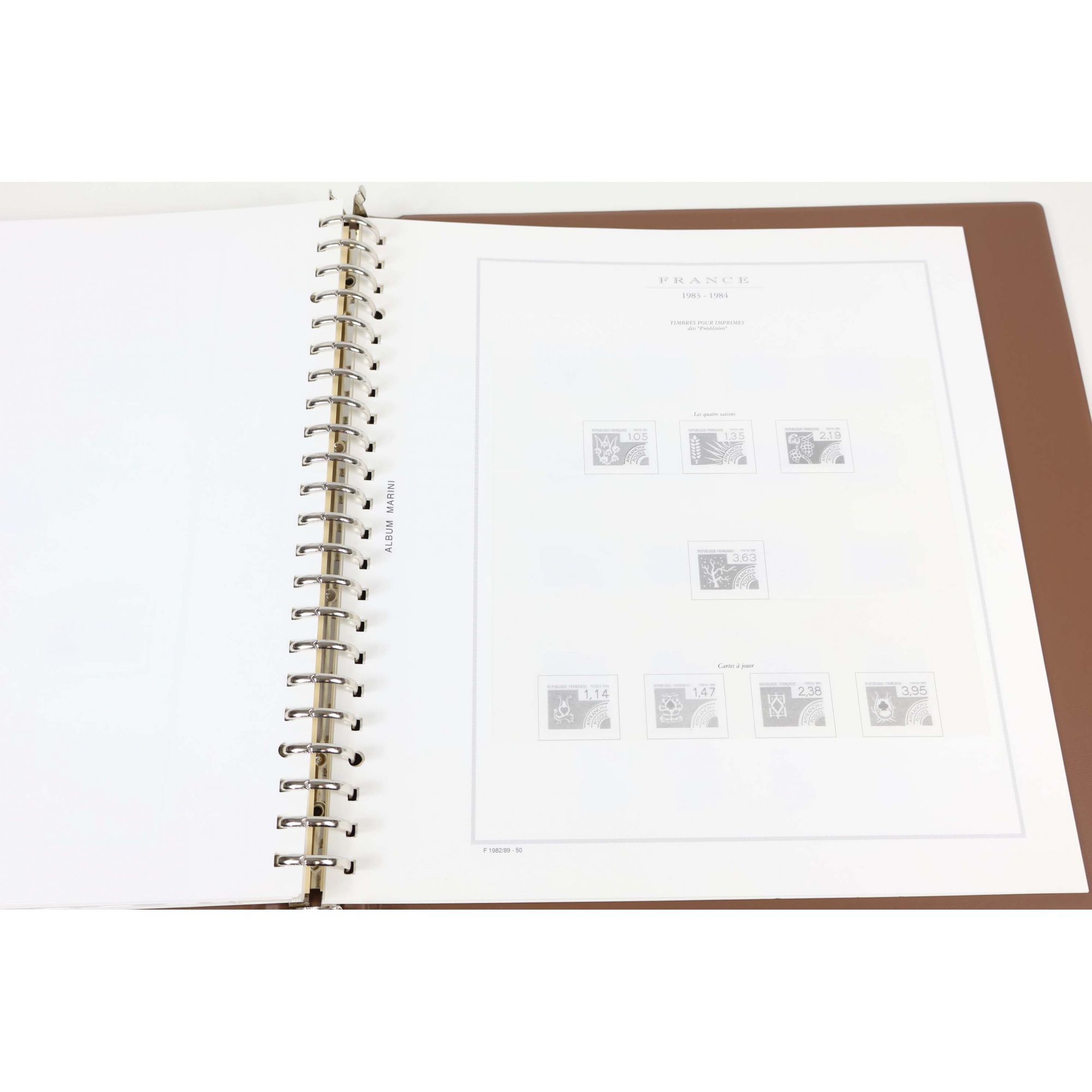 ALBUM MARINI DE 1983 À 1989 POUR RANGER UNE COLLECTION DE TIMBRES DE FRANCE