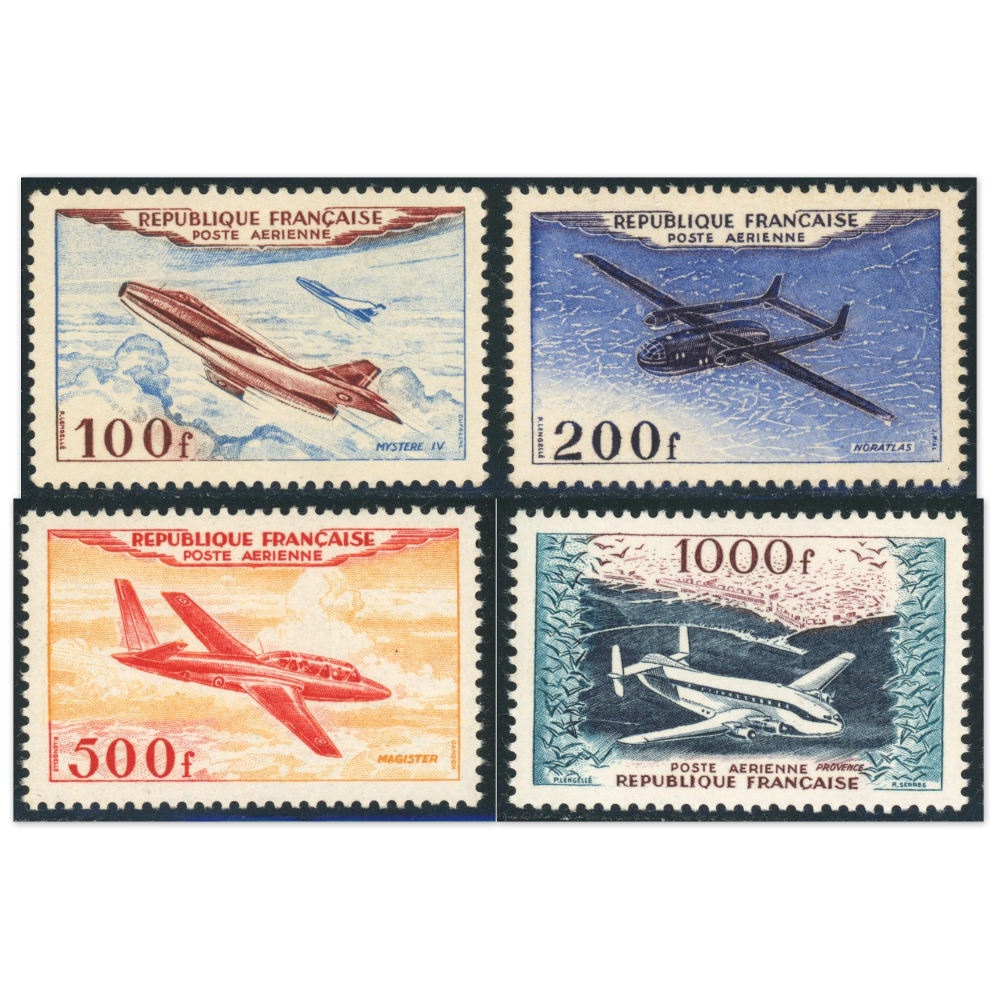 FRANCE POSTE AÉRIENNE N°30 À 33 SÉRIE COMPLÈTE TIMBRES NEUFS** BELLE QUALITÉ