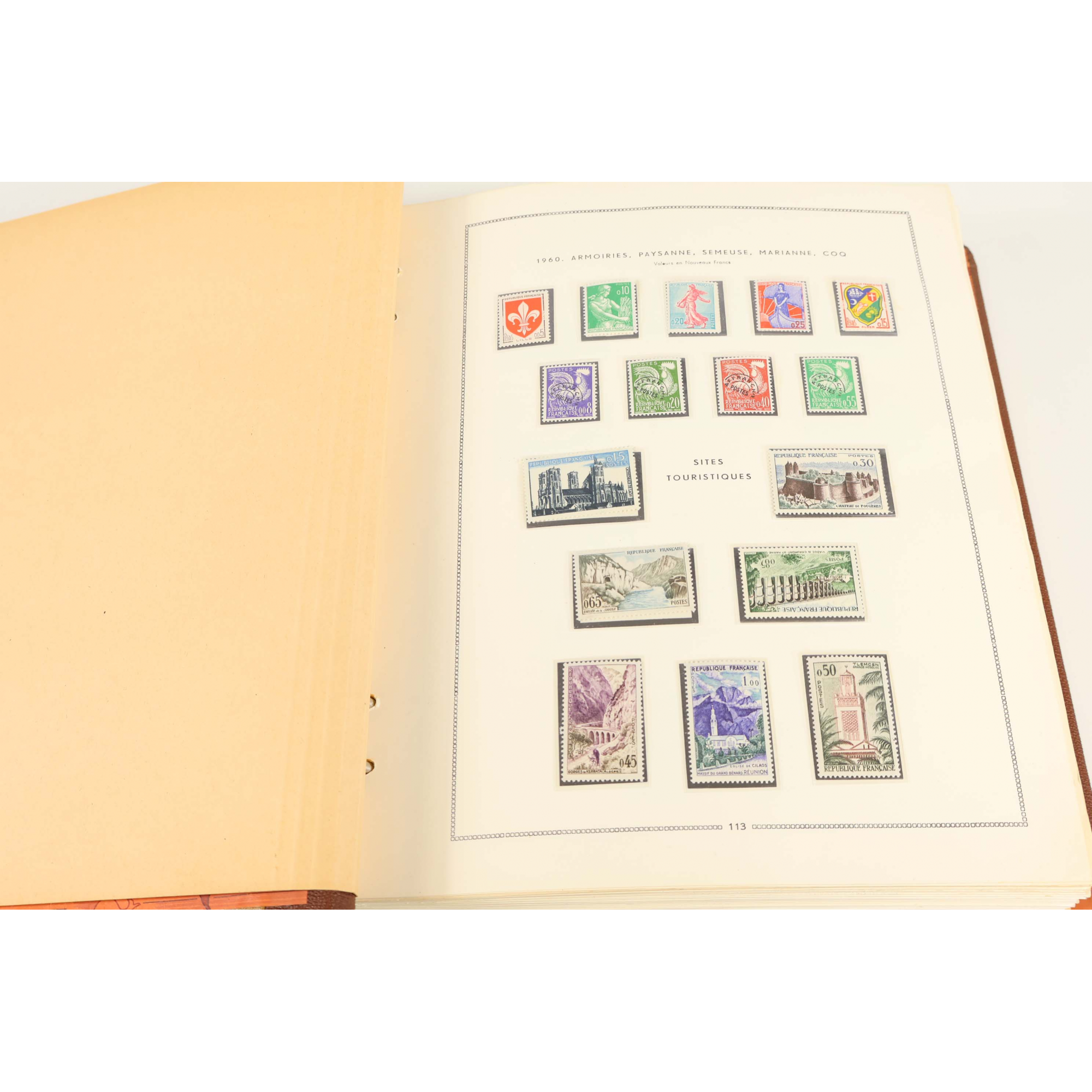 COLLECTION TIMBRES FRANCE DE 1960 À 1979 NEUFS** DANS UN ALBUM MOC JUSQU'À 1993