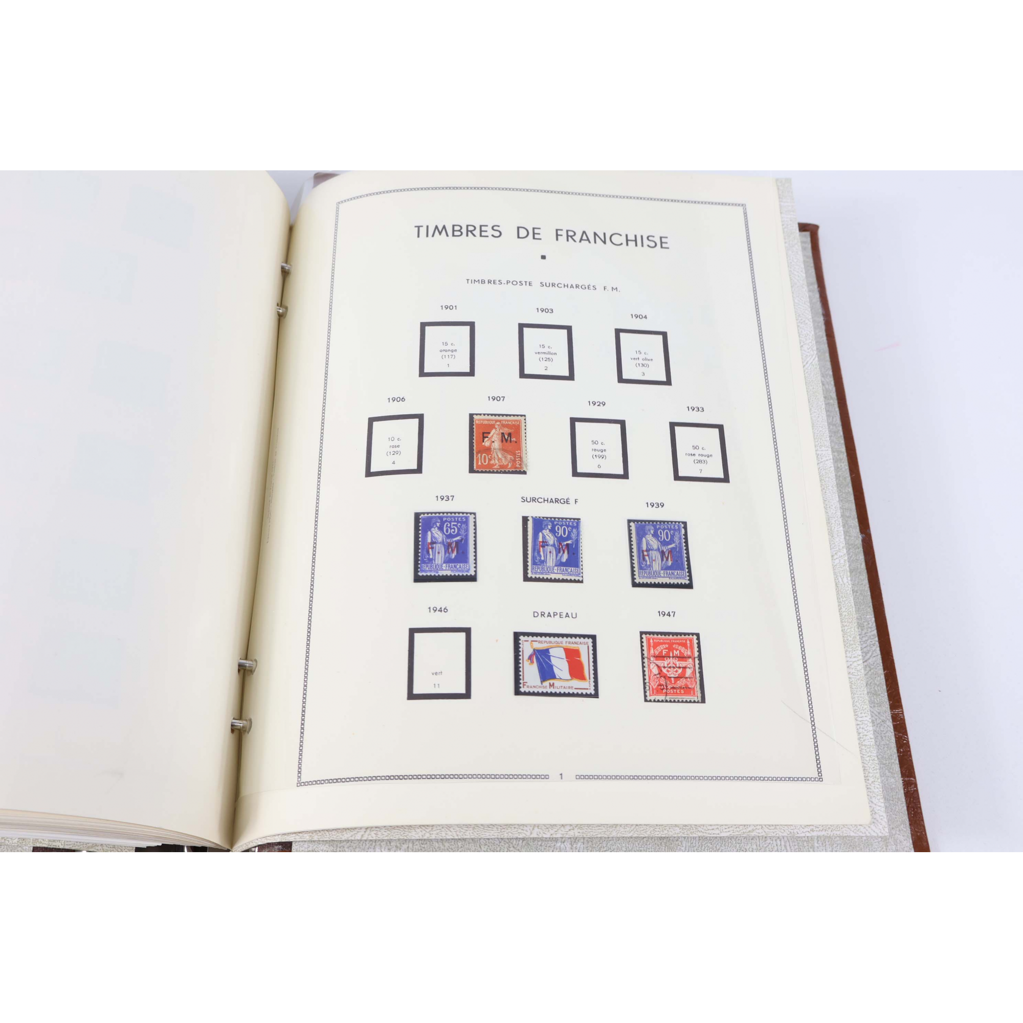 COLLECTION TIMBRES FRANCE POSTE AÉRIENNE/SERVICE/TAXE/PRÉO DANS UN ALBUM MOC