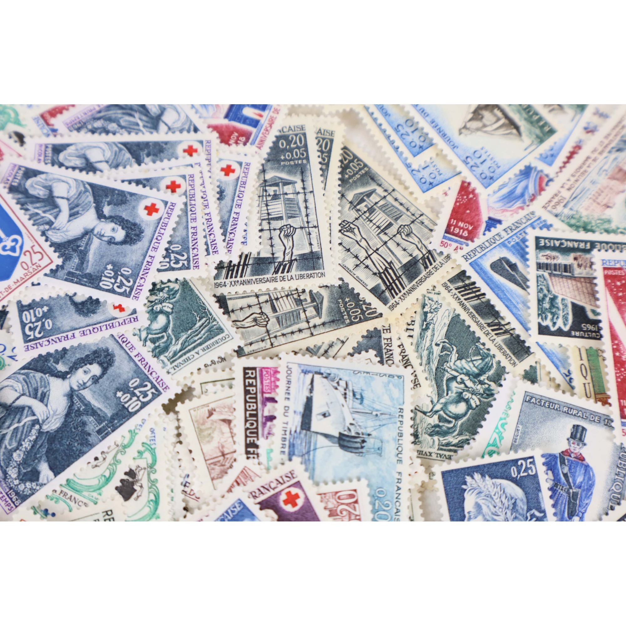 LOT DE 1000 TIMBRES FRANCE NEUFS AFFRANCHISSEMENT 0,20 FRANCS, SOUS FACIALE