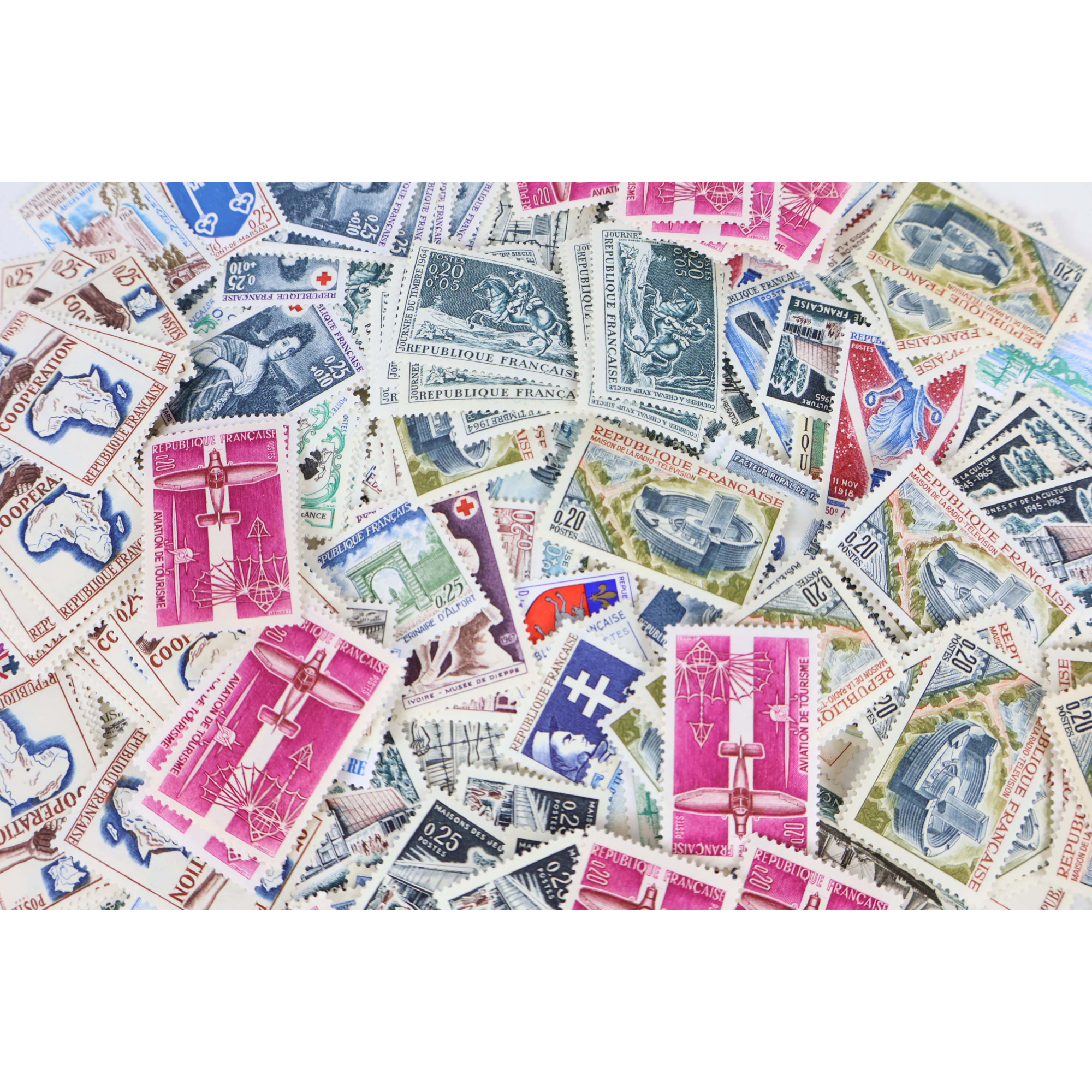 LOT DE 1000 TIMBRES FRANCE NEUFS AFFRANCHISSEMENT 0,20 FRANCS, SOUS FACIALE